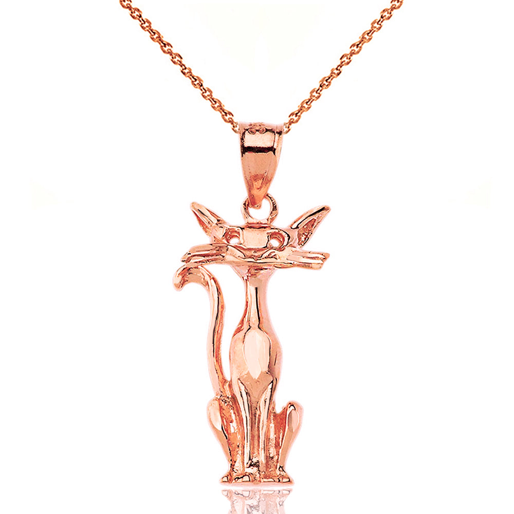 Gold Sparkle Cut Cat Pendant Necklace, view 4