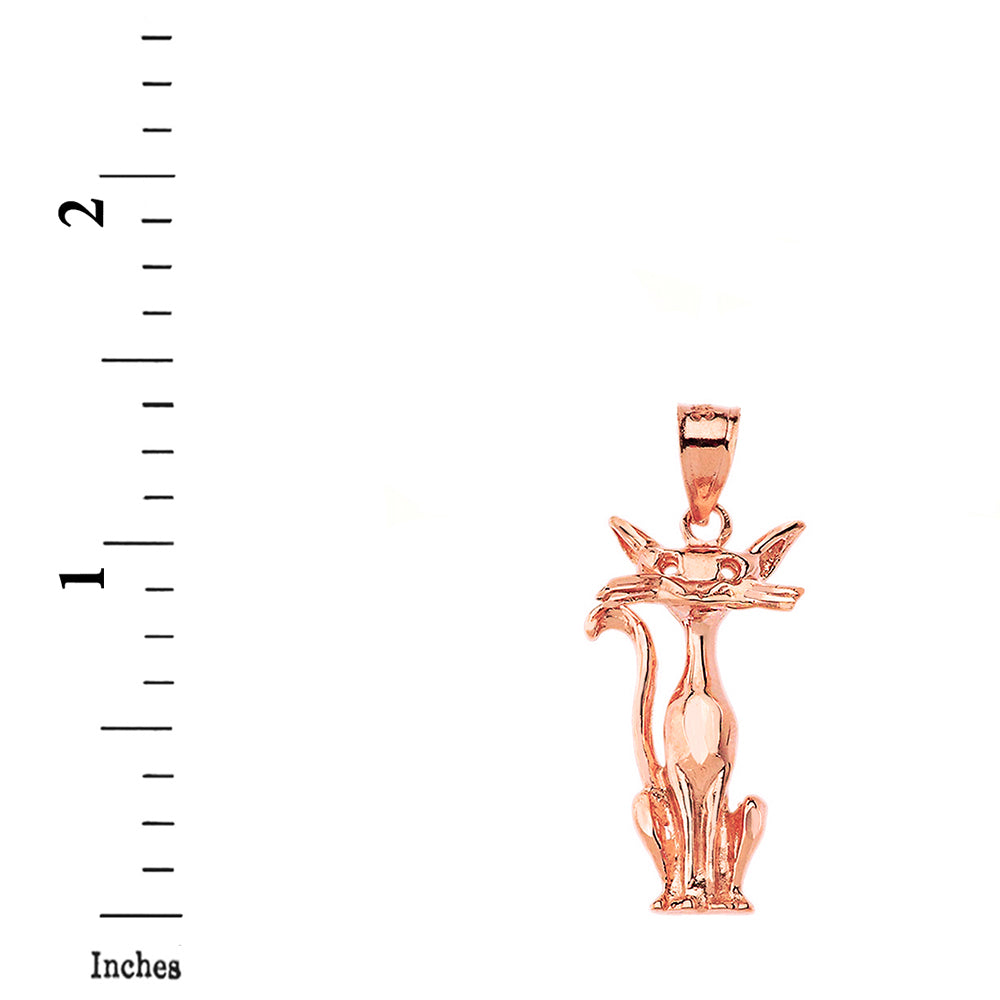 Gold Sparkle Cut Cat Pendant Necklace, view 6