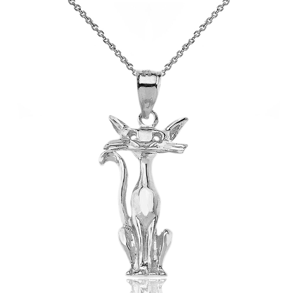 Gold Sparkle Cut Cat Pendant Necklace, view 7
