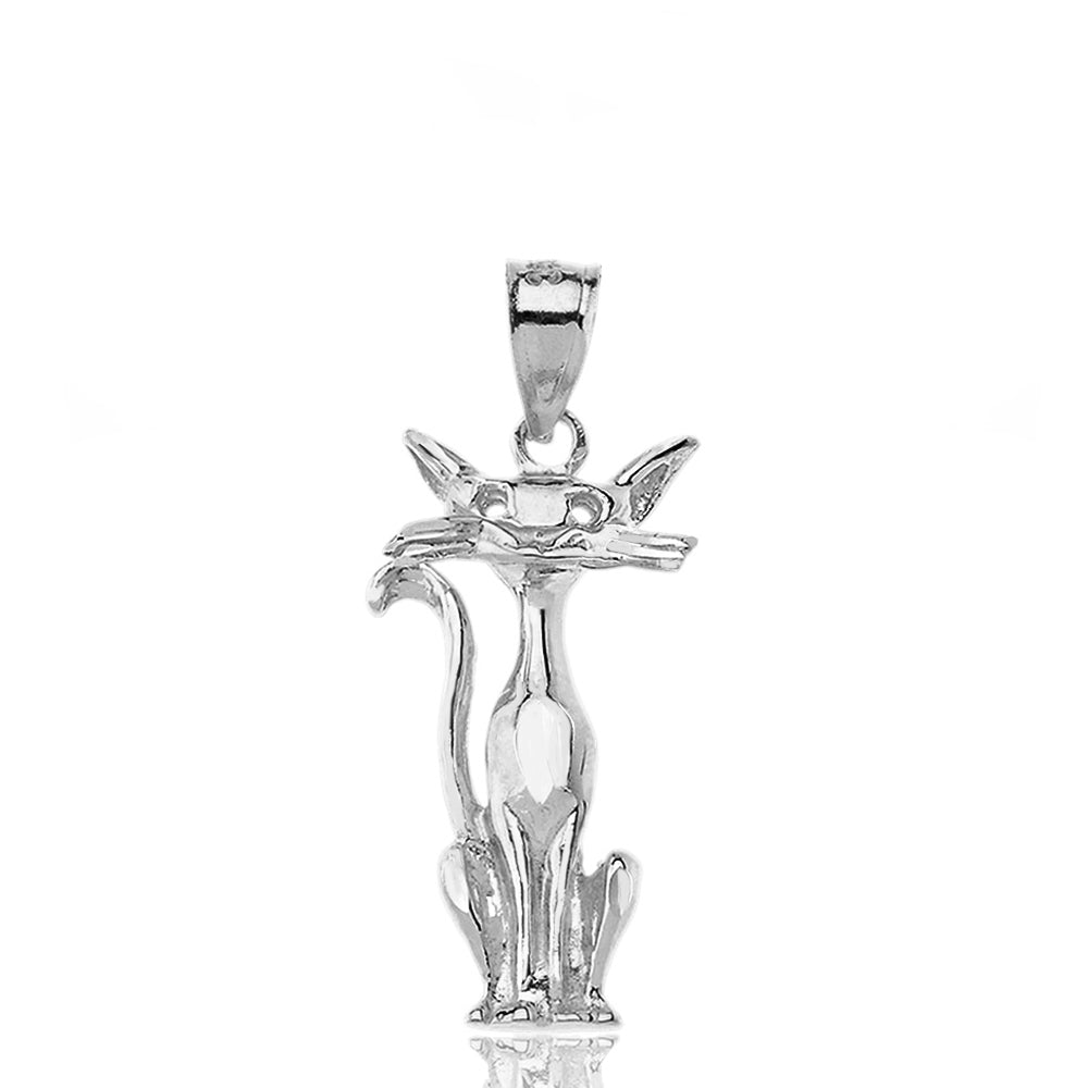 Gold Sparkle Cut Cat Pendant Necklace, view 8