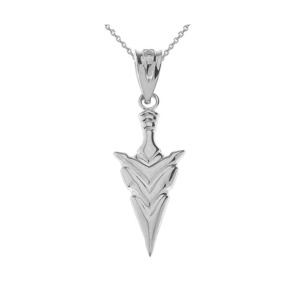 Gold Spear Point Arrowhead Pendant Necklace, view 3