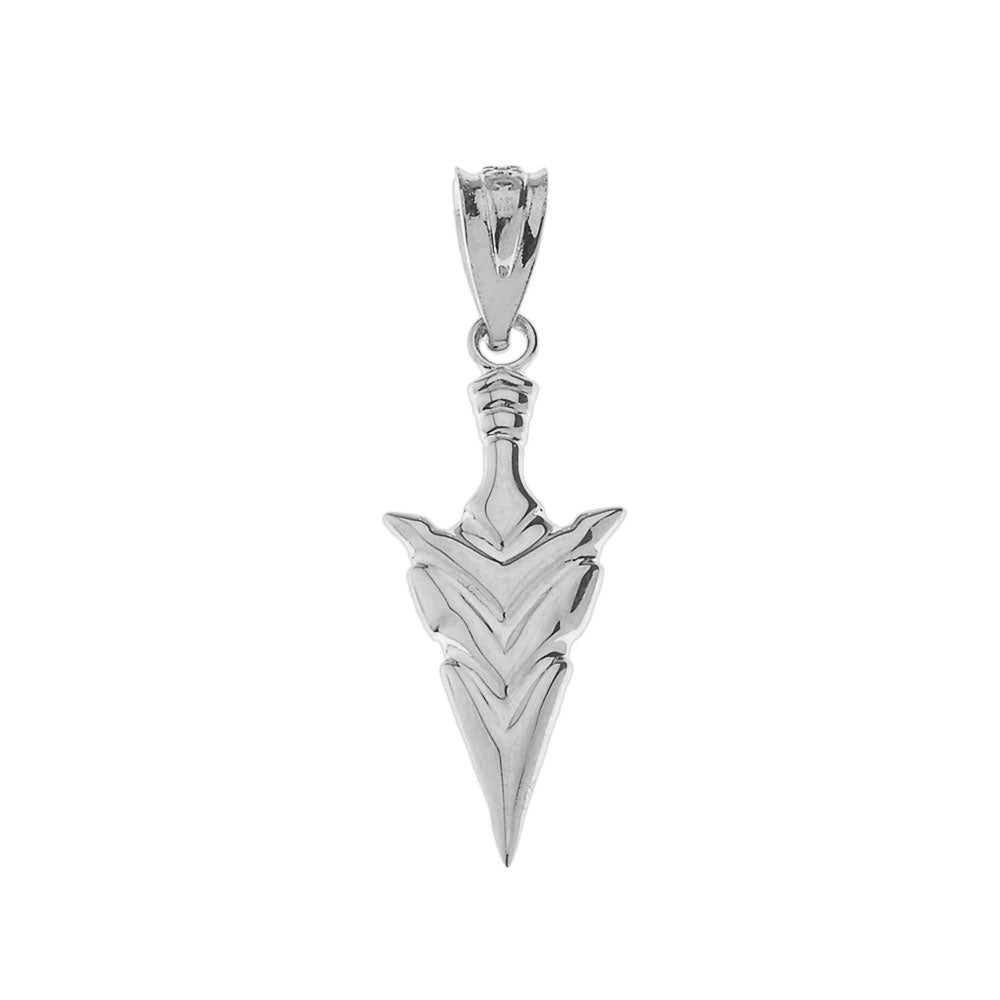 Gold Spear Point Arrowhead Pendant Necklace, view 4