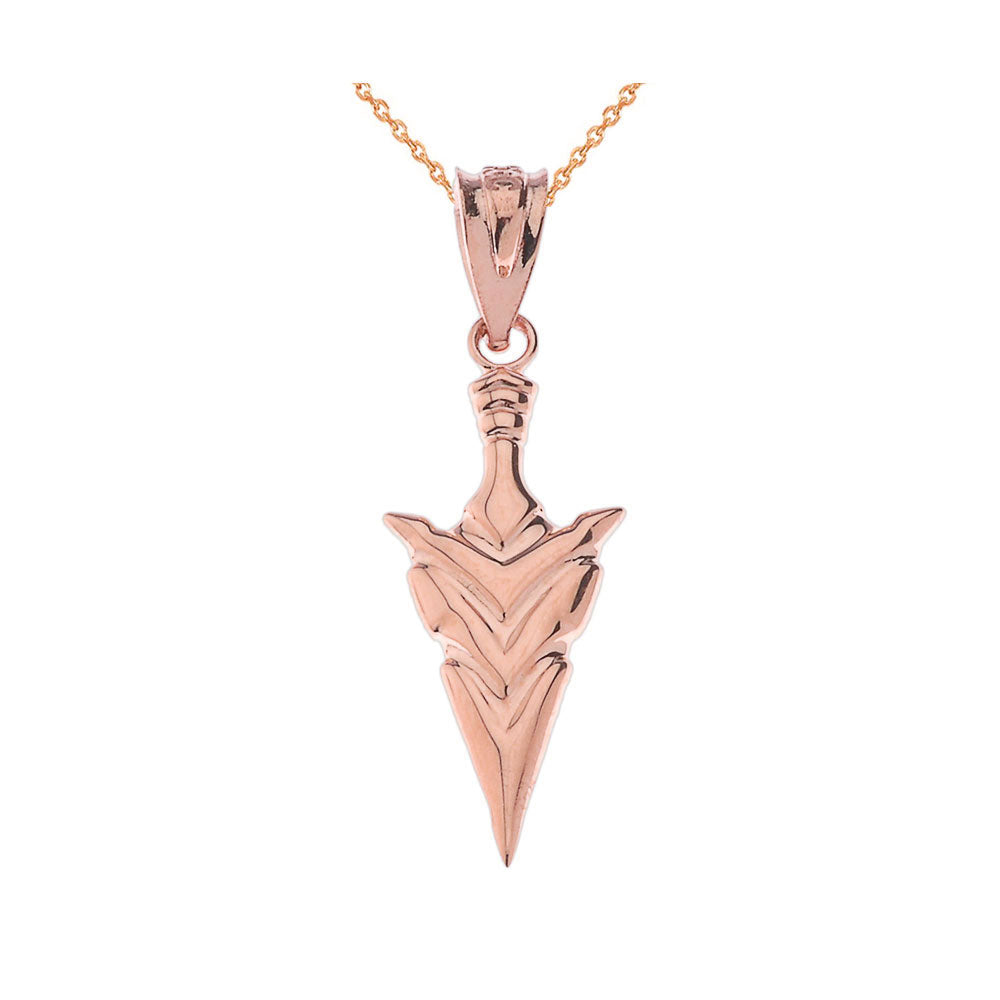 Gold Spear Point Arrowhead Pendant Necklace, view 5