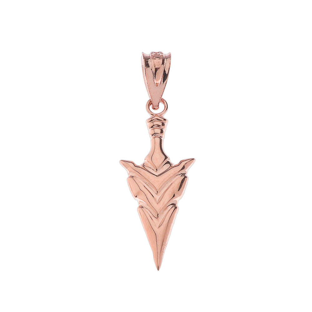 Gold Spear Point Arrowhead Pendant Necklace, view 6
