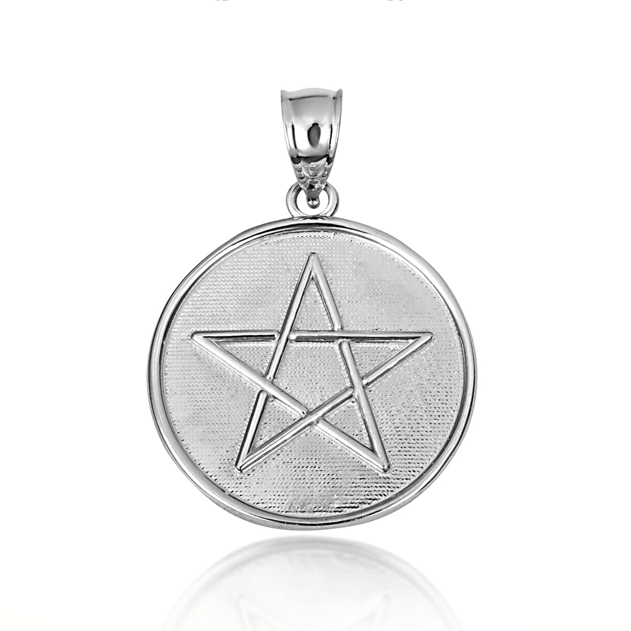 Gold Spiritual Wiccan Pentagram 5 Point Star Medallion Pendant Necklace, view 7