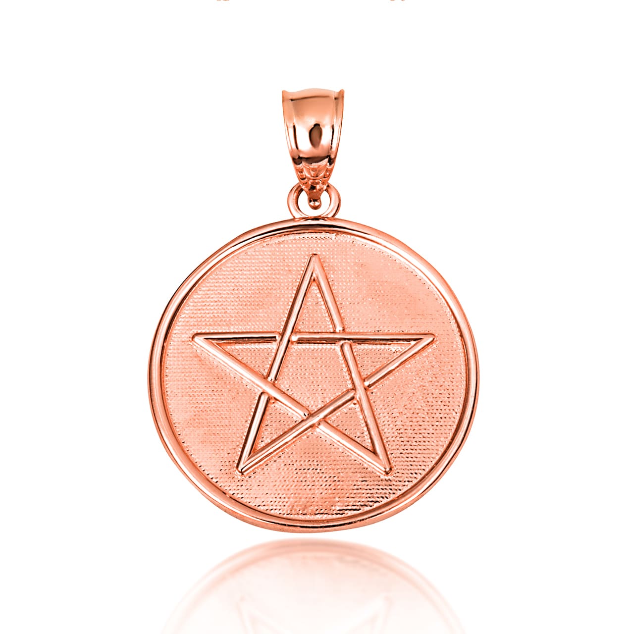 Gold Spiritual Wiccan Pentagram 5 Point Star Medallion Pendant Necklace, view 8