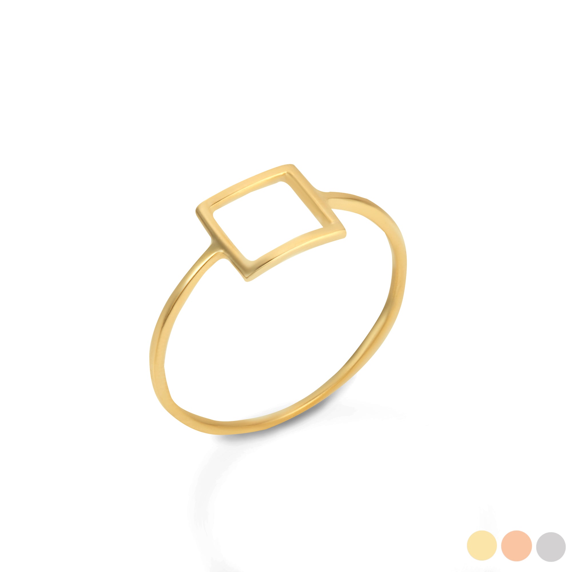 Gold Square Shape Ring