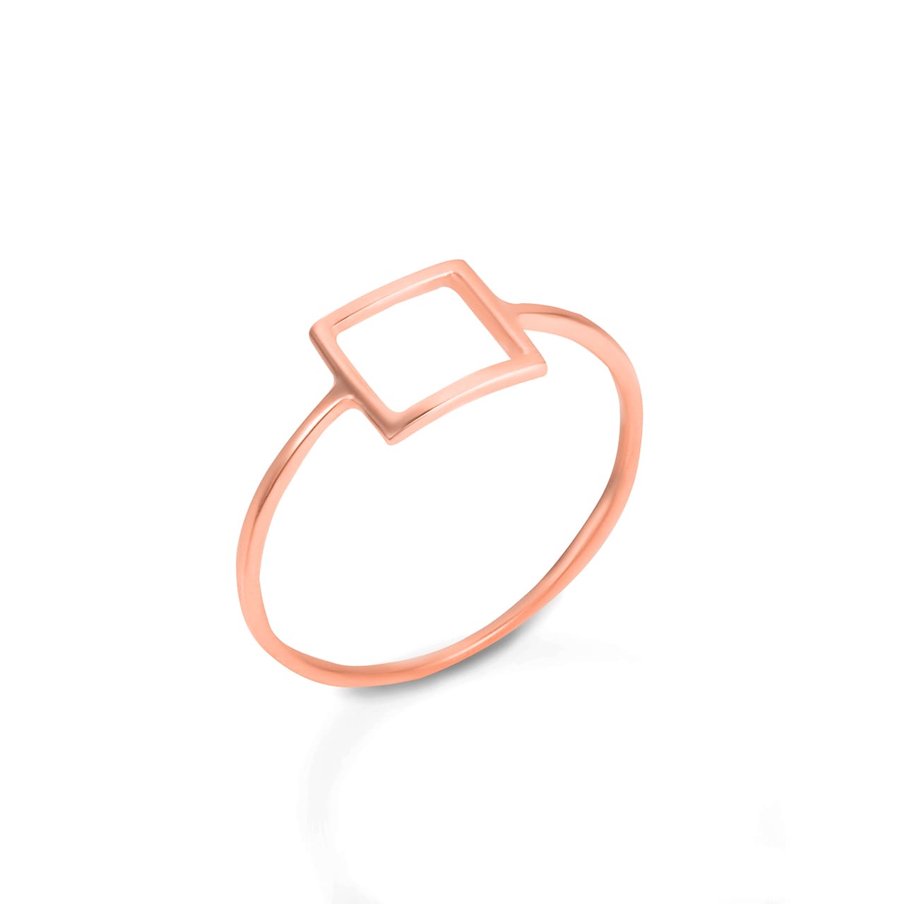 Gold Square Shape Ring, view 4