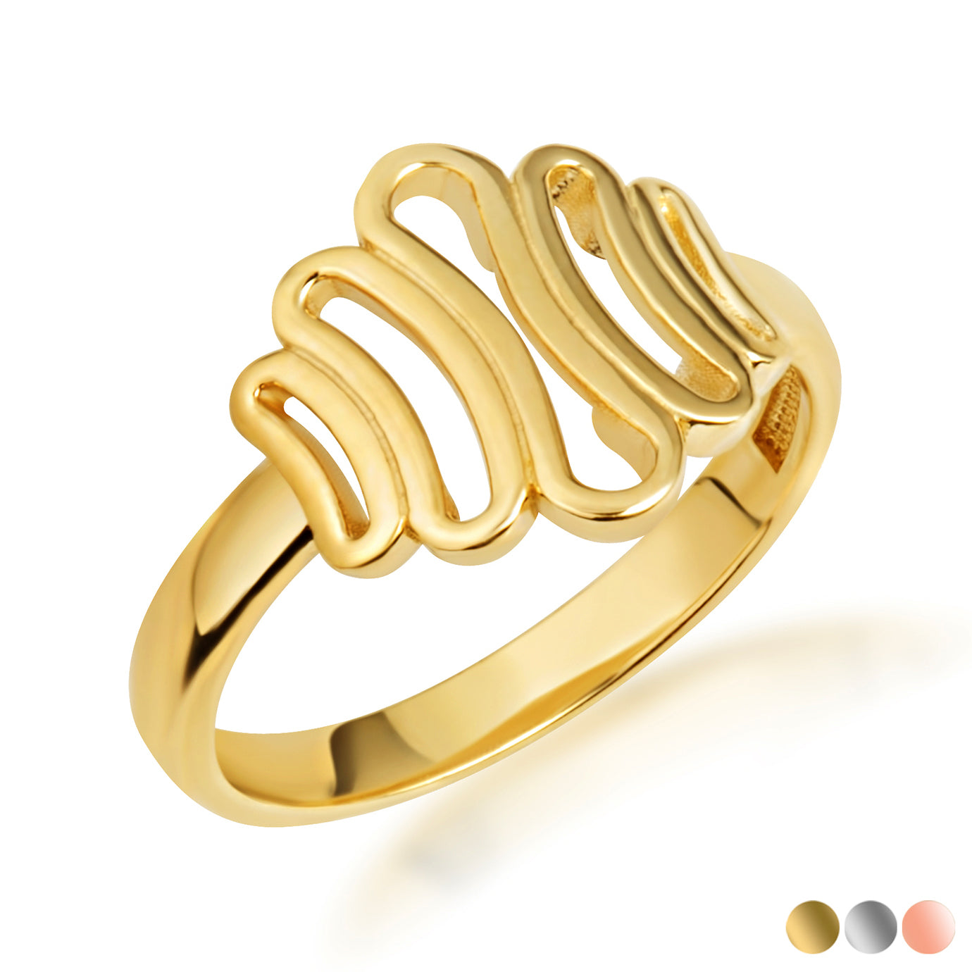 Gold Squiggle Wavy Ring