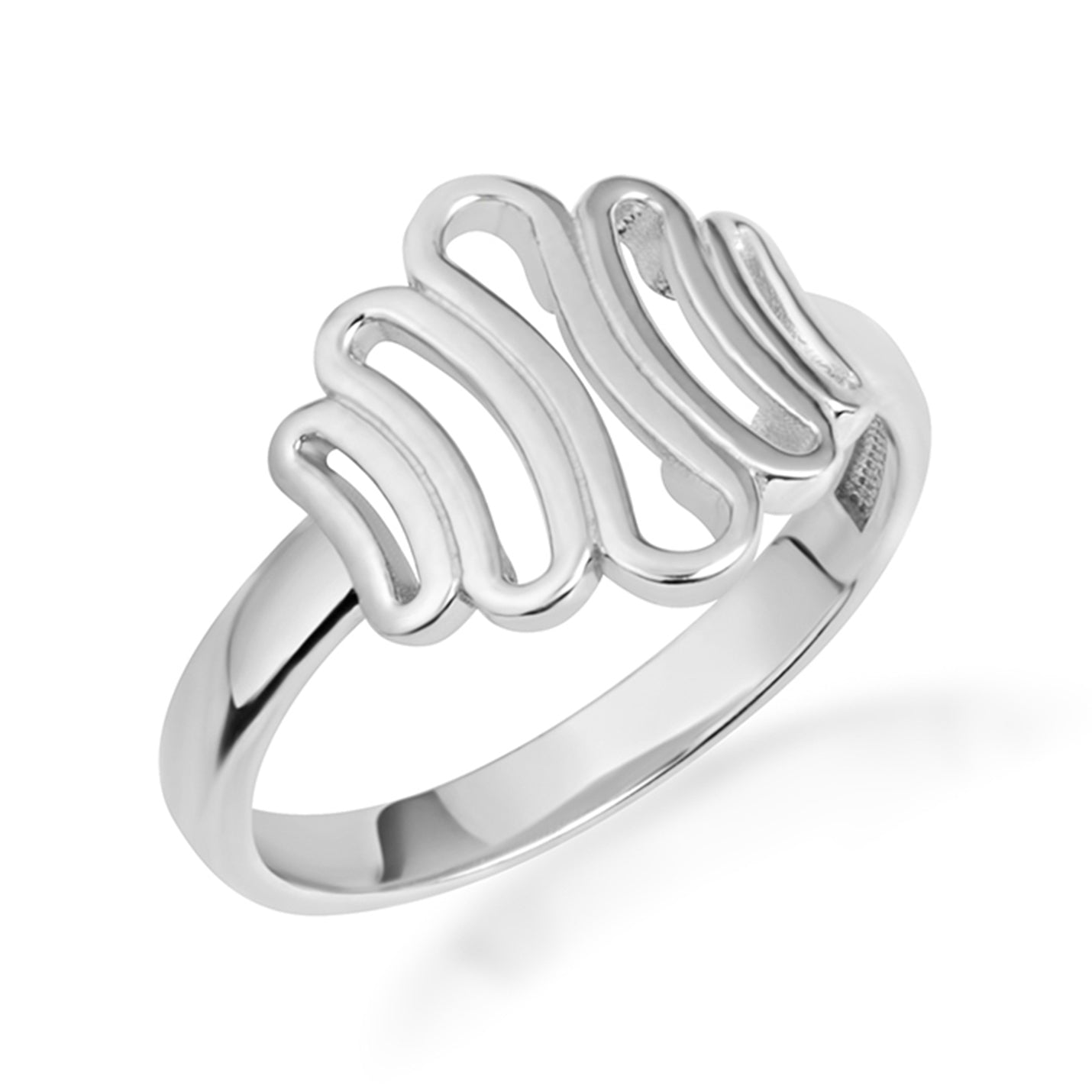 Gold Squiggle Wavy Ring, view 4