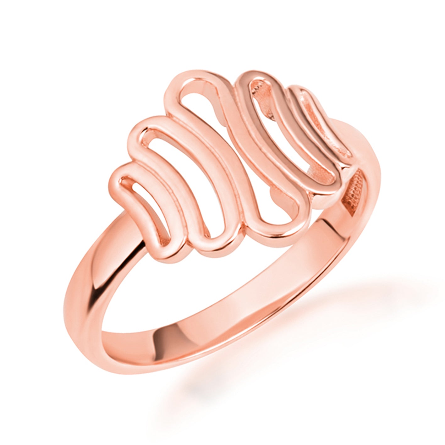 Gold Squiggle Wavy Ring, view 5