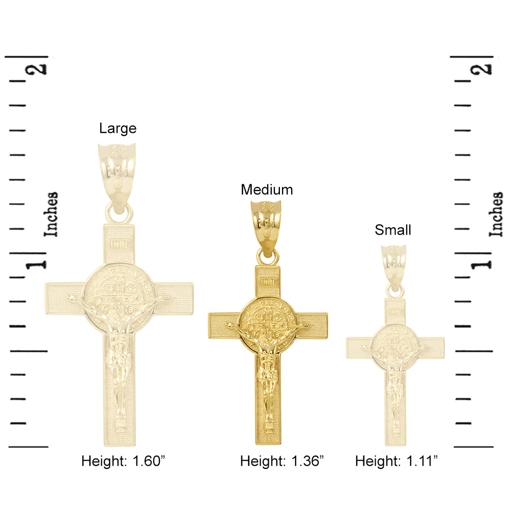 Gold St. Benedict Crucifix Pendant Necklace, view 4