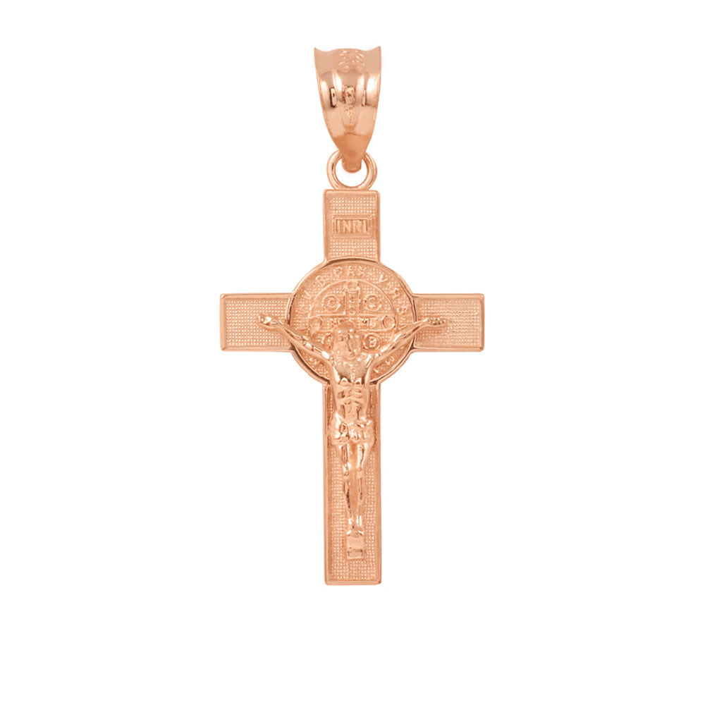 Gold St. Benedict Crucifix Pendant Necklace, view 6