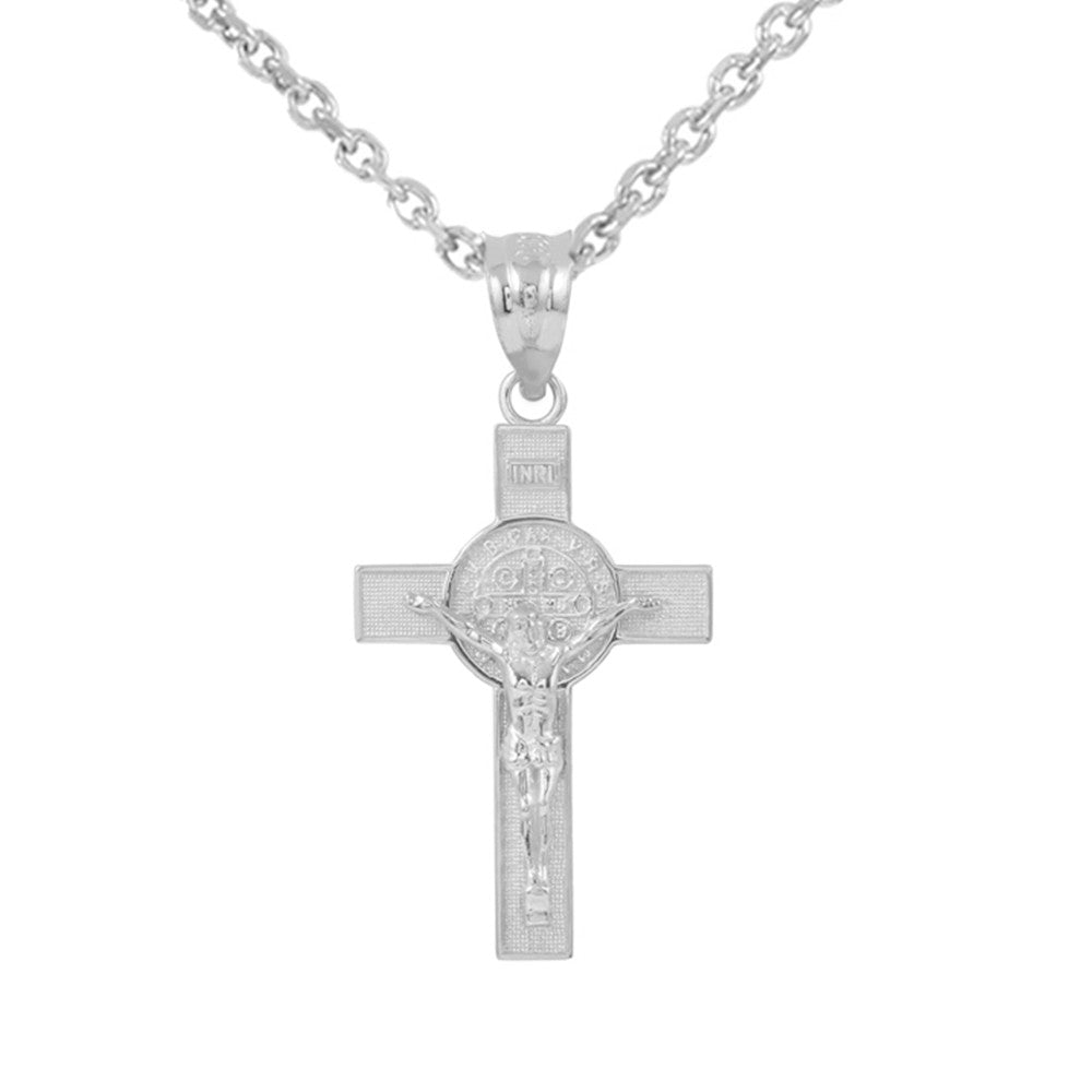 Gold St. Benedict Crucifix Pendant Necklace, view 8