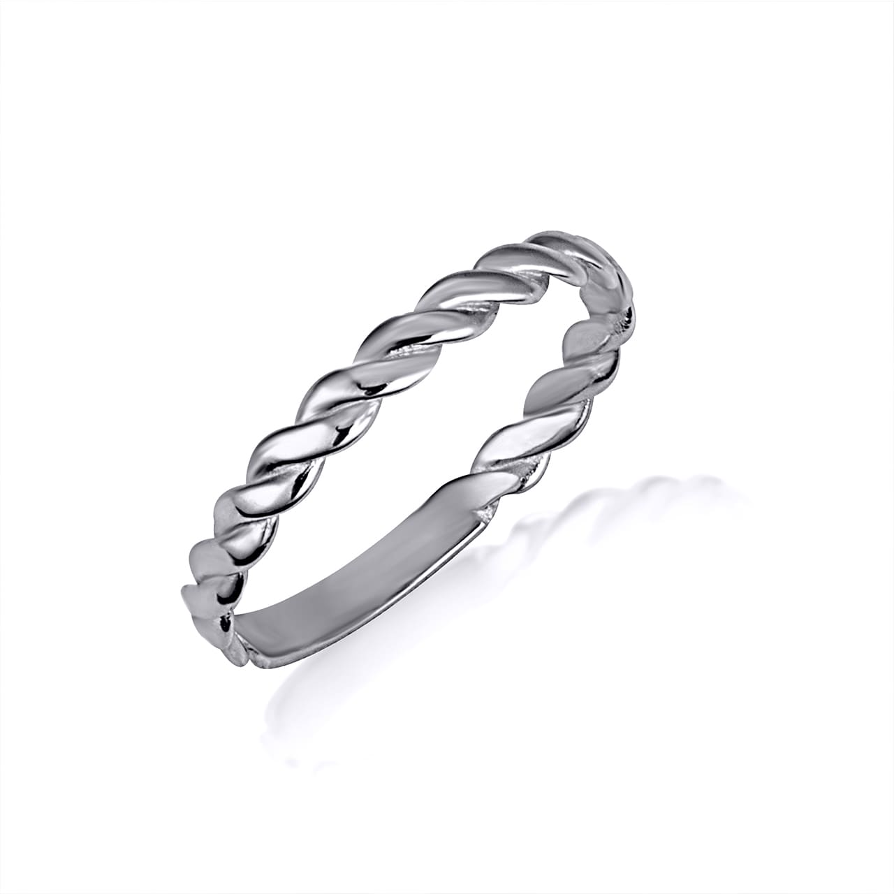 Gold Stackable Rope Band Ring, view 3