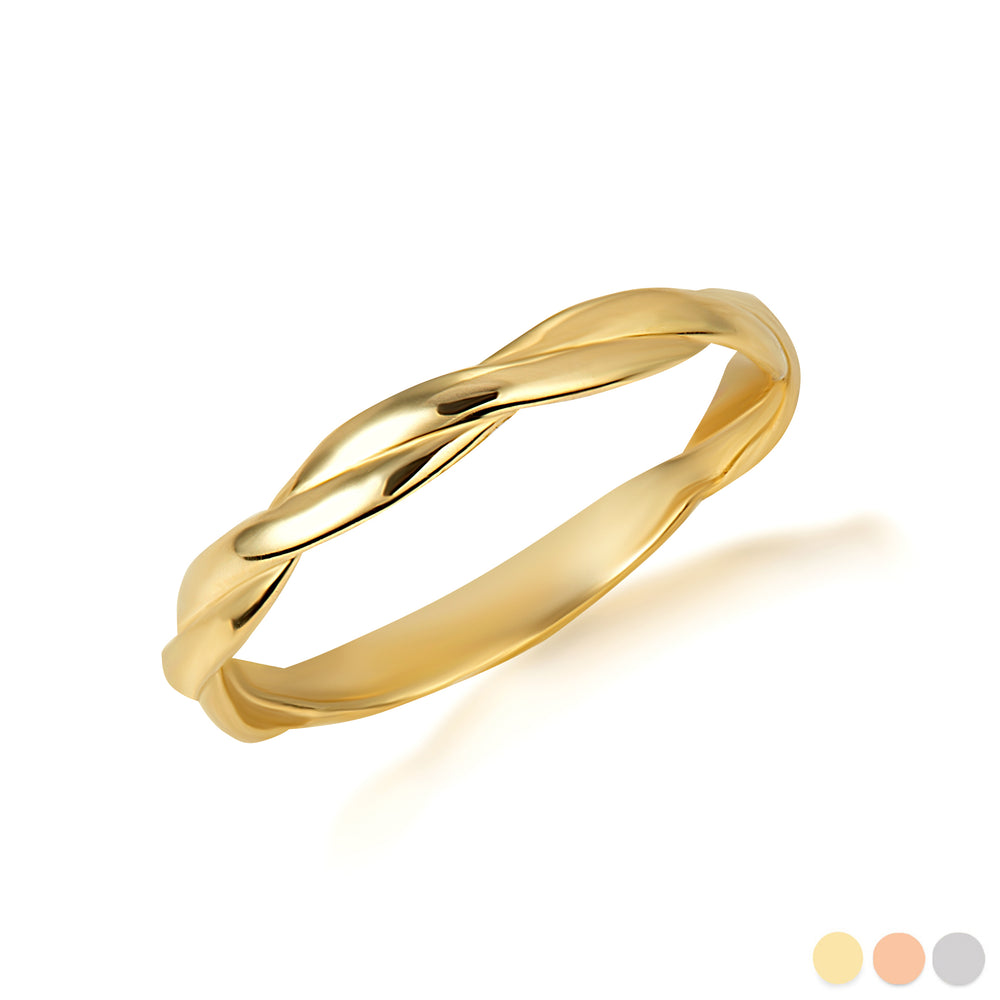 Gold Stackable Twist Eternity Ring
