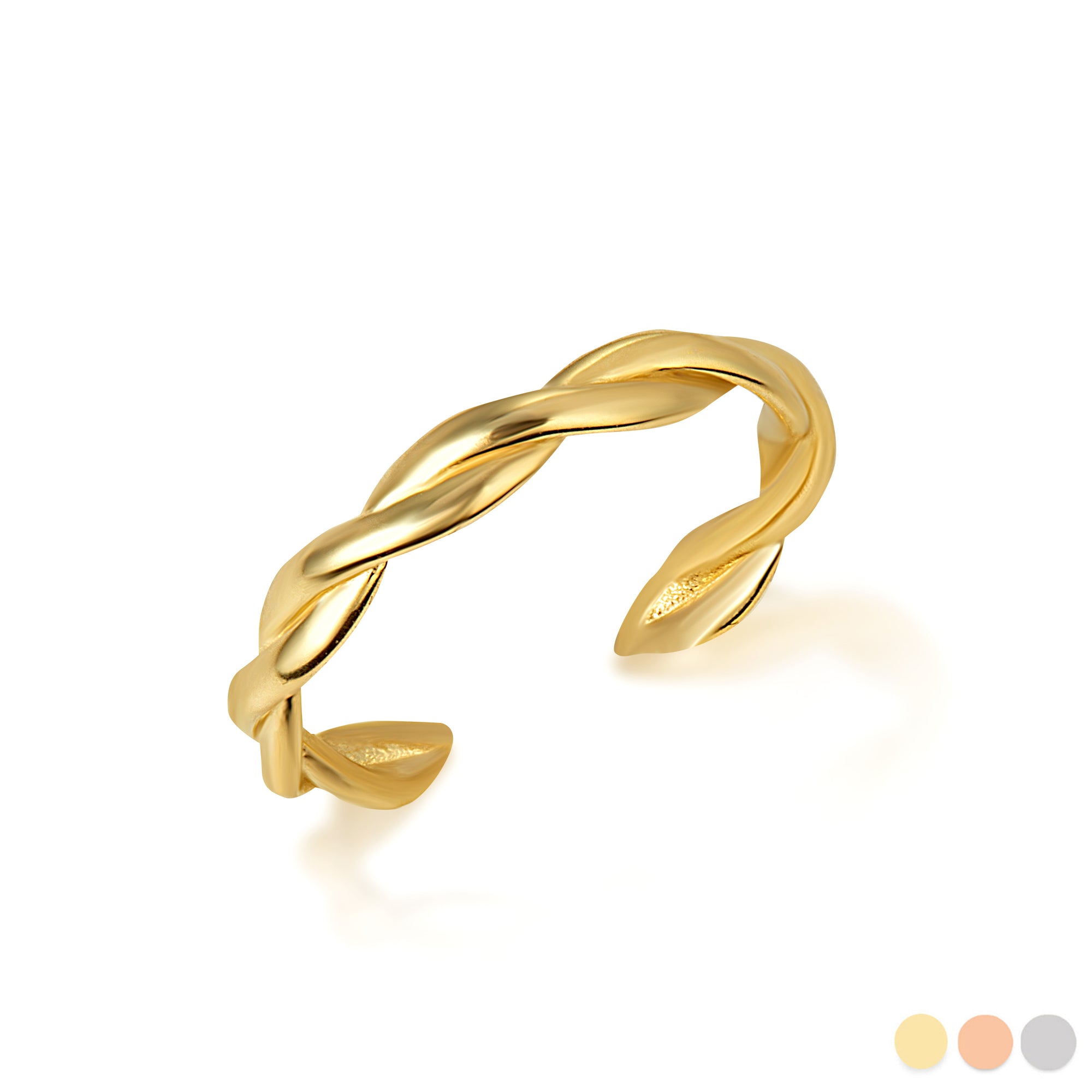 Gold Stackable Twist Eternity Toe Ring