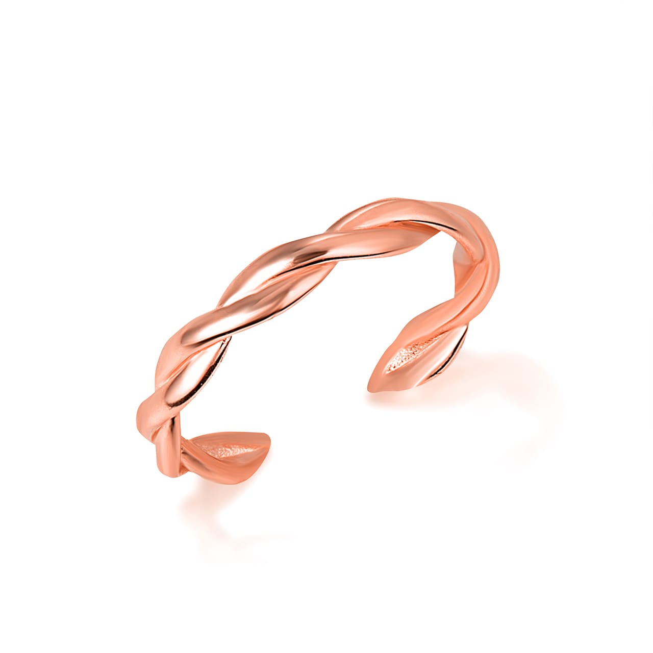 Gold Stackable Twist Eternity Toe Ring, view 3