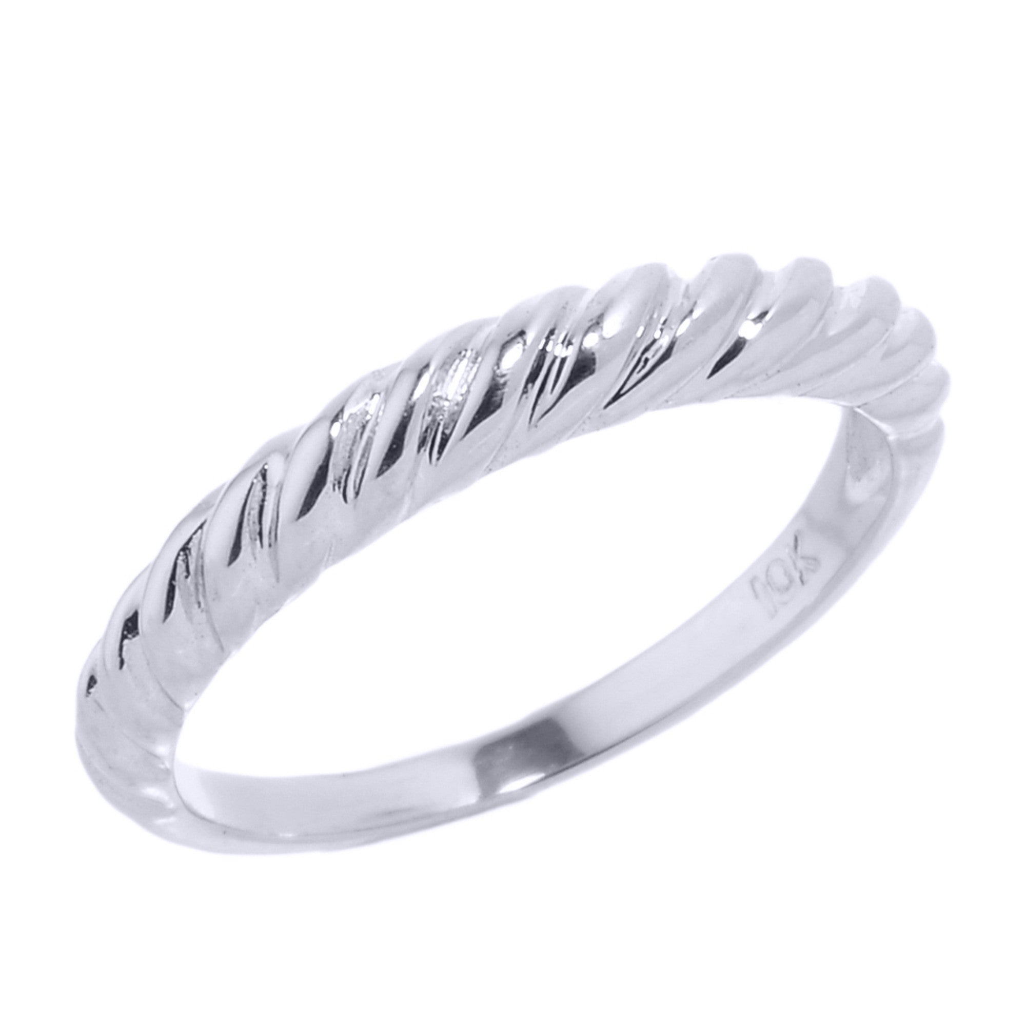 Gold Stackable Twisted Band Ring, view 3