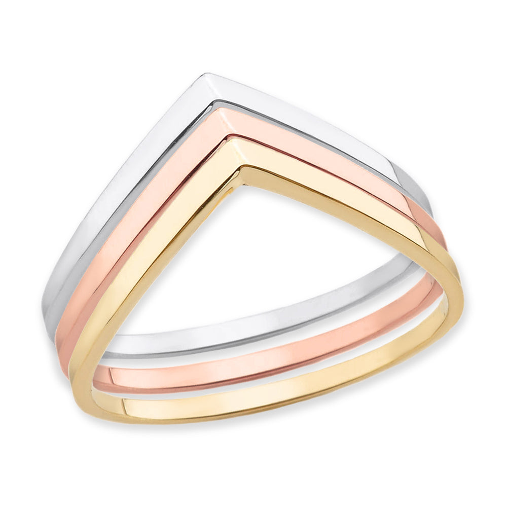 Gold Stackable V-Shape Chevron Ring