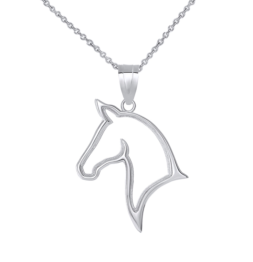 Gold Stallion Horse Head Pendant Necklace, view 5