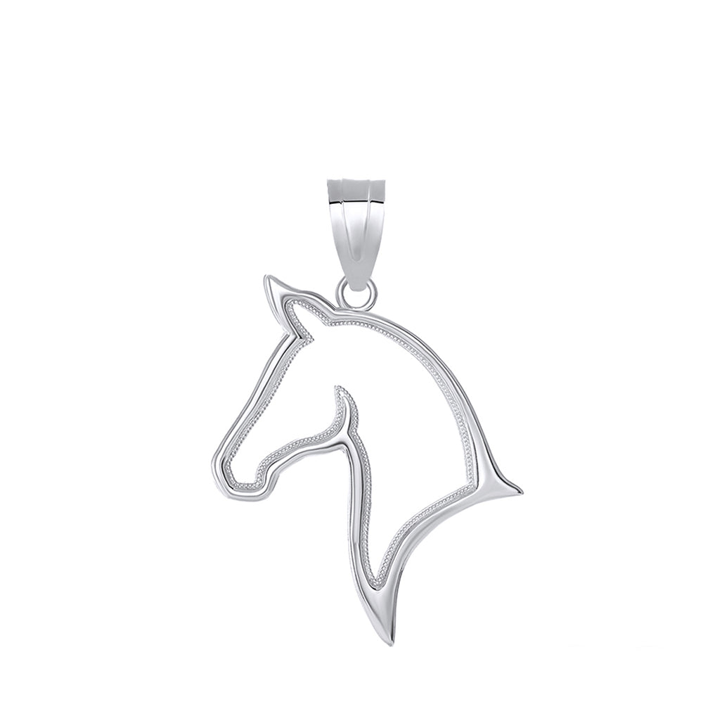 Gold Stallion Horse Head Pendant Necklace, view 6