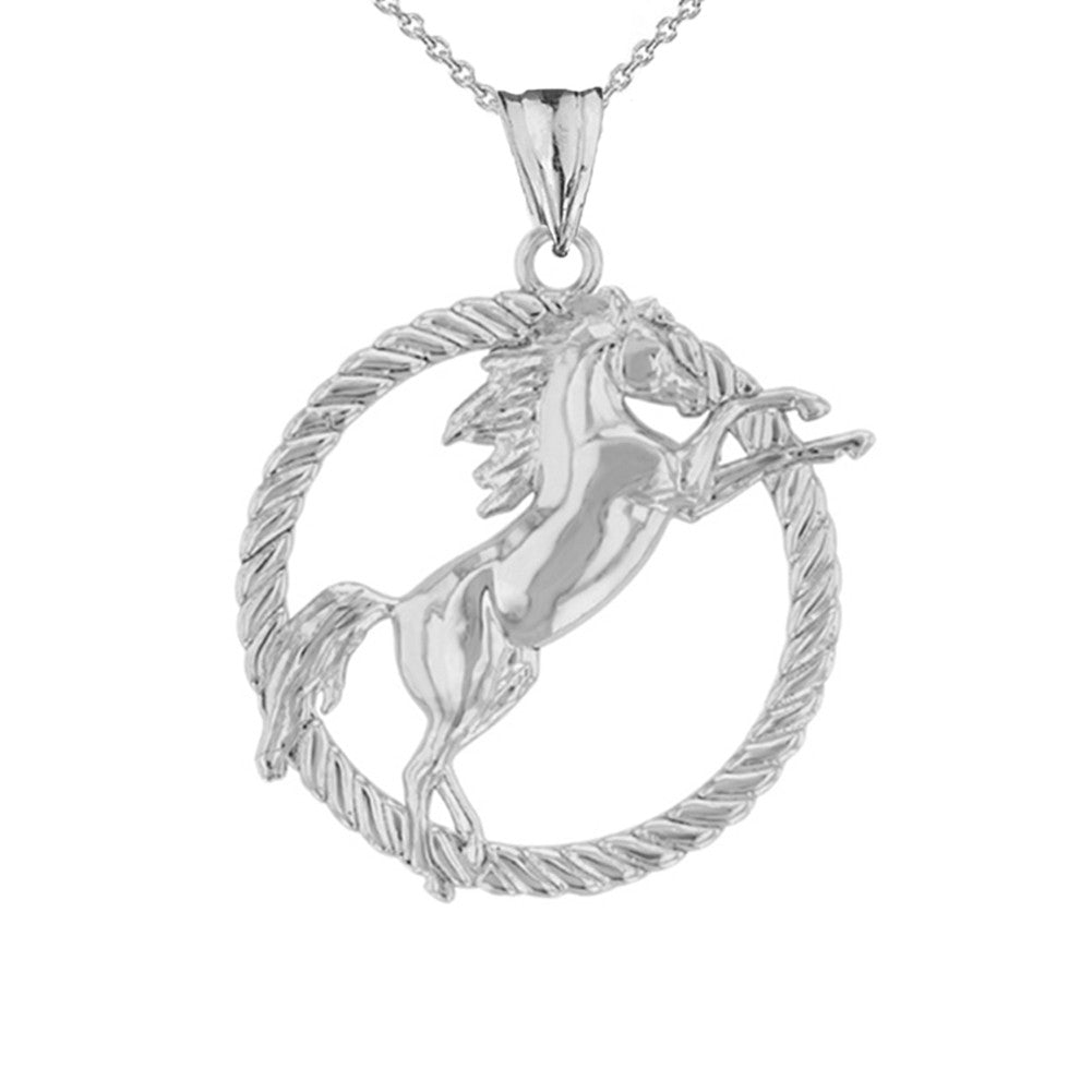 Gold Stallion Horse Rope Pendant Necklace, view 5