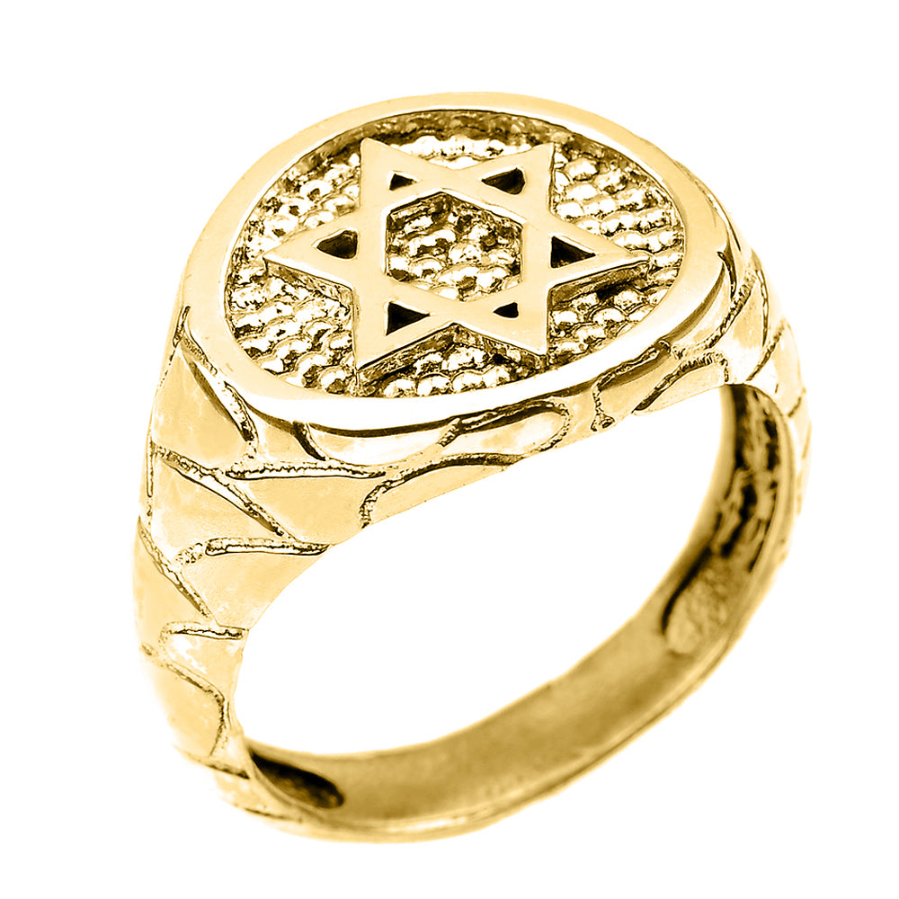 Gold Star of David Men's Ring