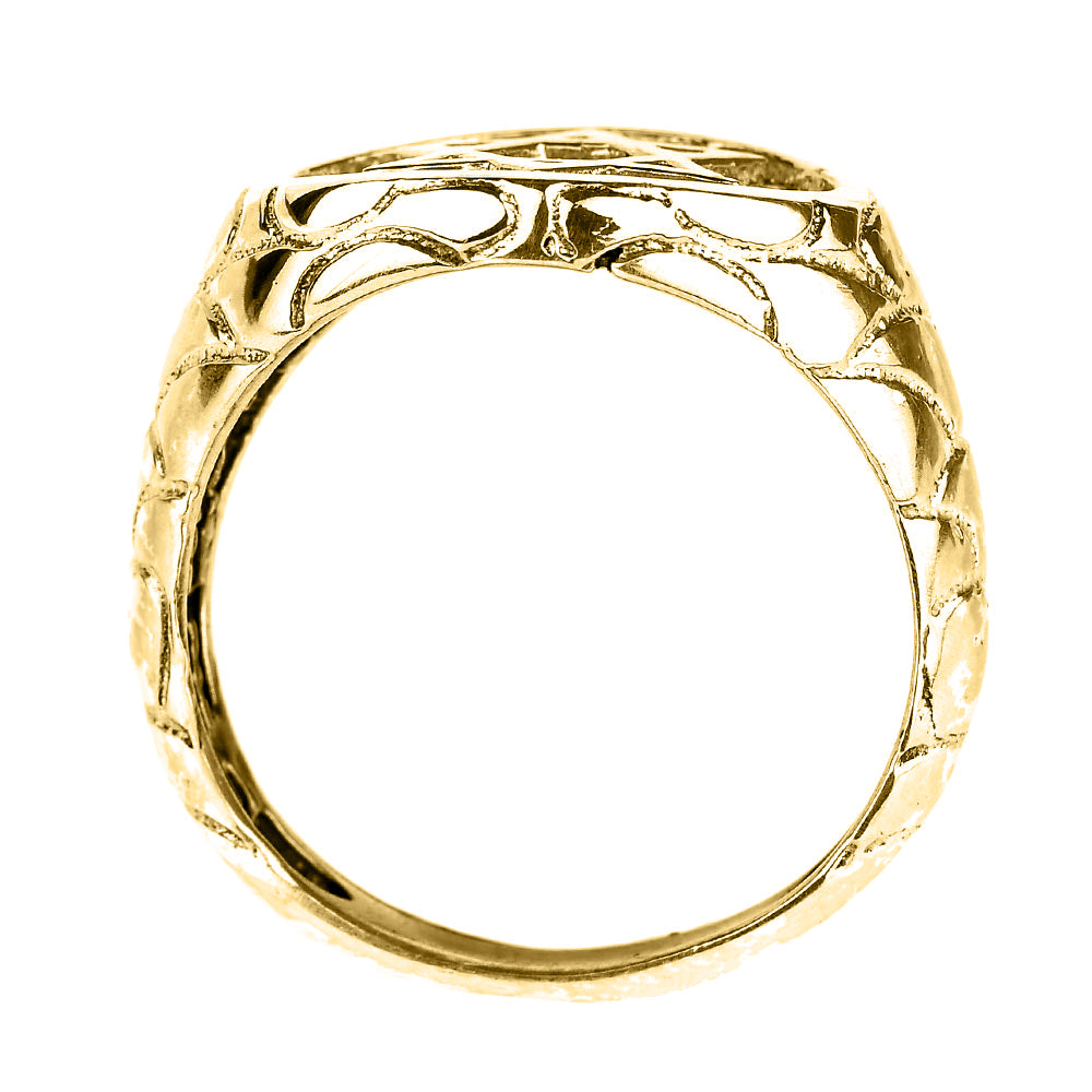 Gold Star of David Men's Ring, view 2