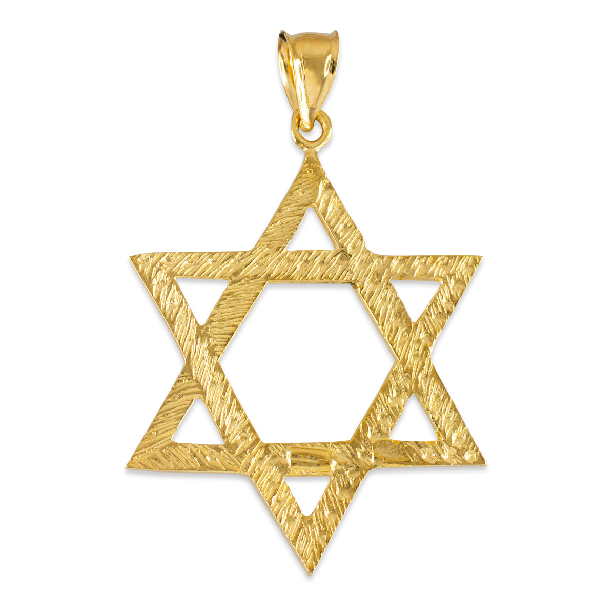 Gold Star of David Pendant 1.7 Inches, view 2