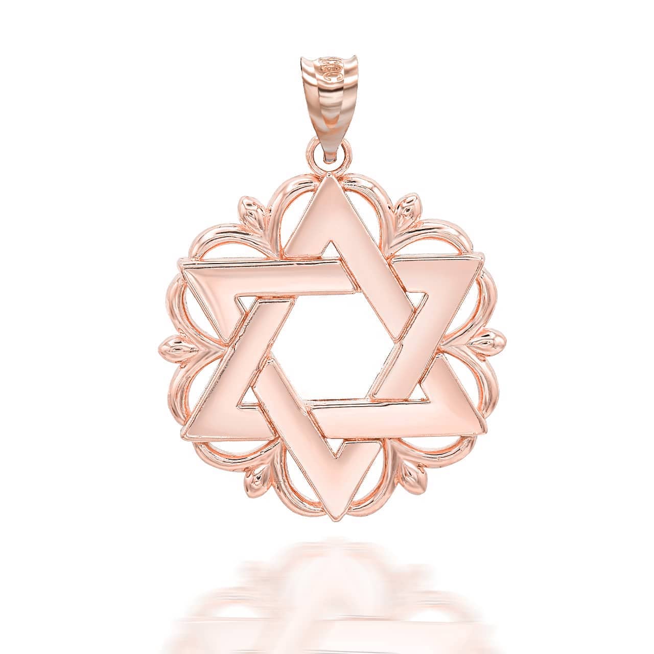 Gold Star Of David Pendant Necklace, view 5