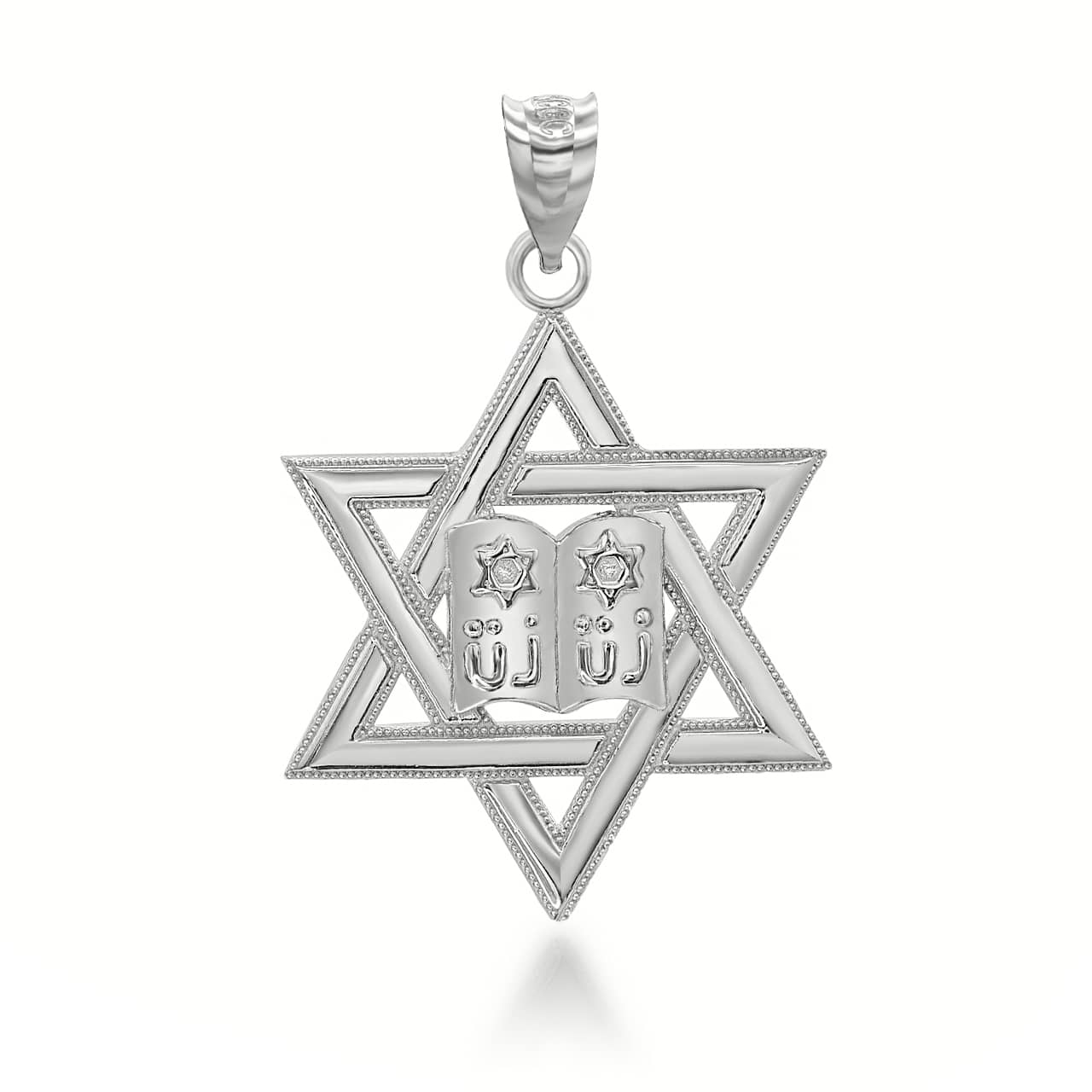 Gold Star of David Torah Pendant Necklace, view 7