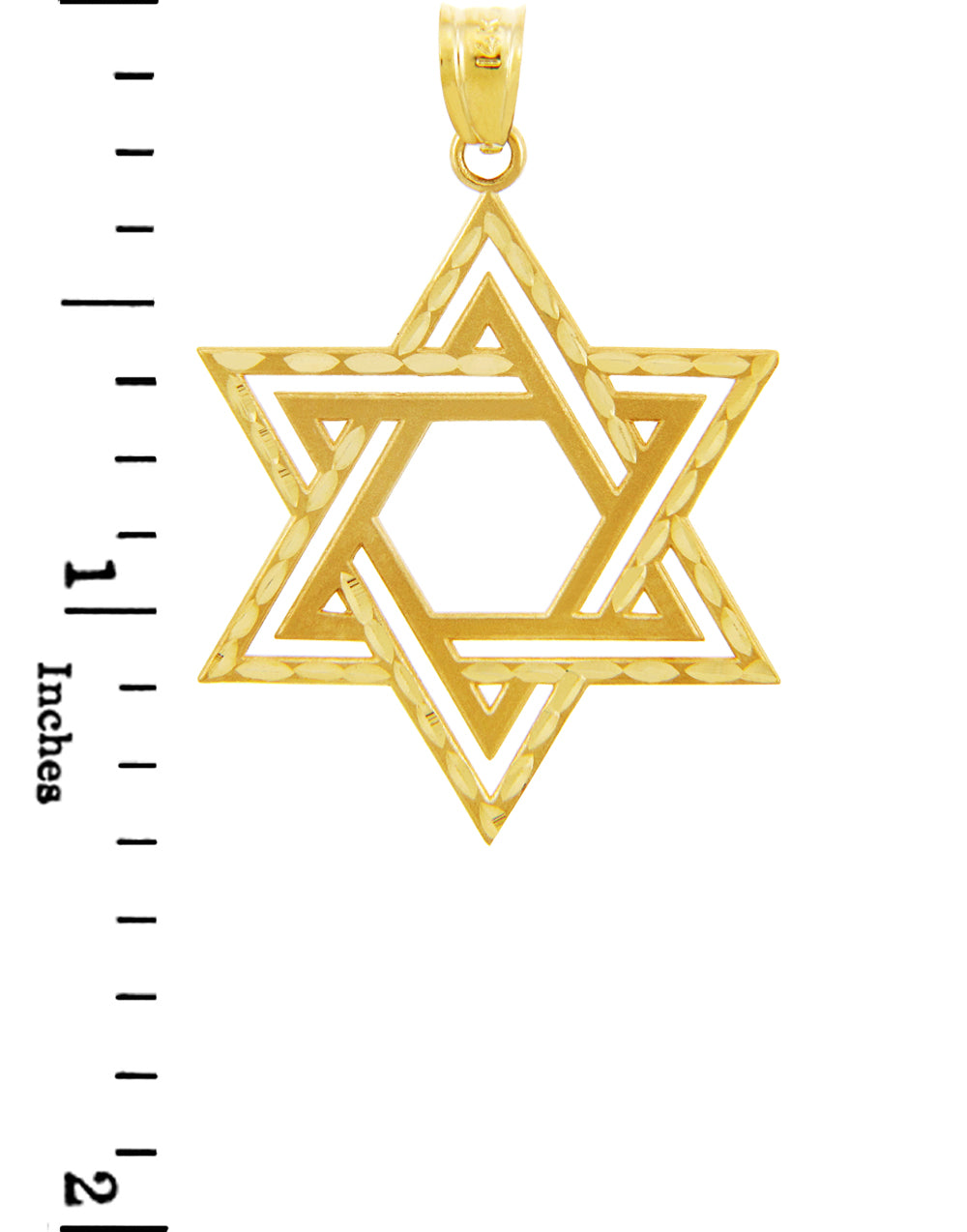 Gold Star Satin Cross of David, view 2