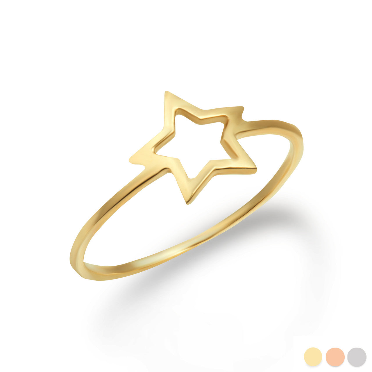 Gold Star Shaped Ring