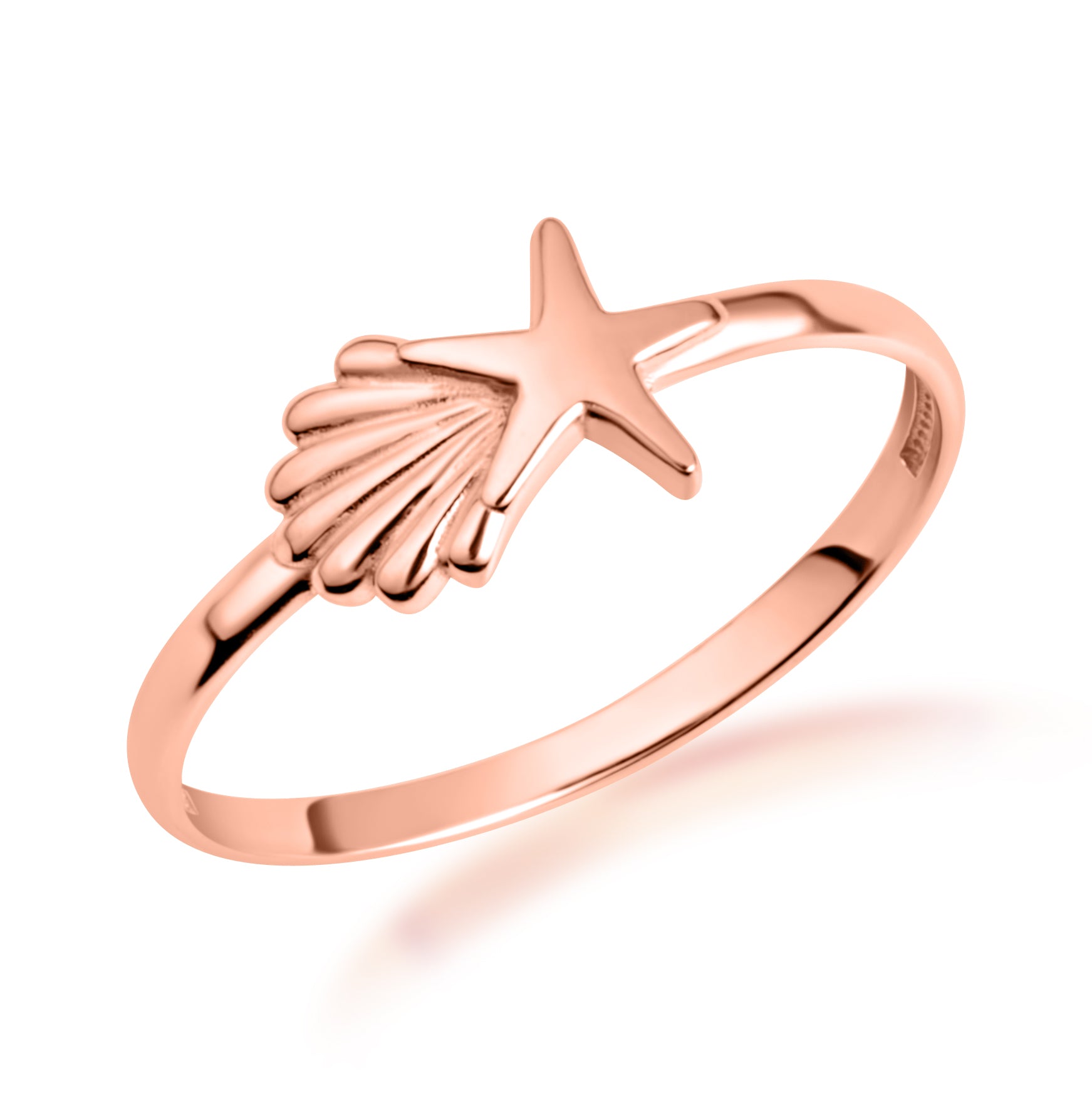 Gold Starfish & Seashell Beach Ring, view 5