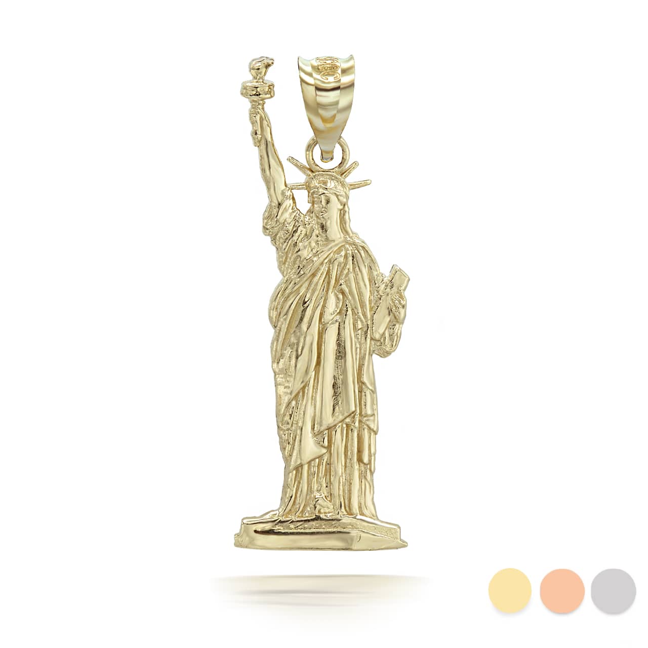 Gold Statue of Liberty Pendant Necklace