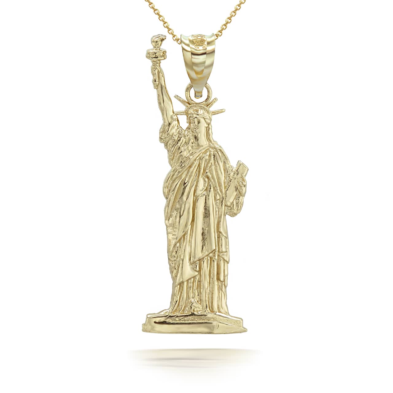Gold Statue of Liberty Pendant Necklace, view 4