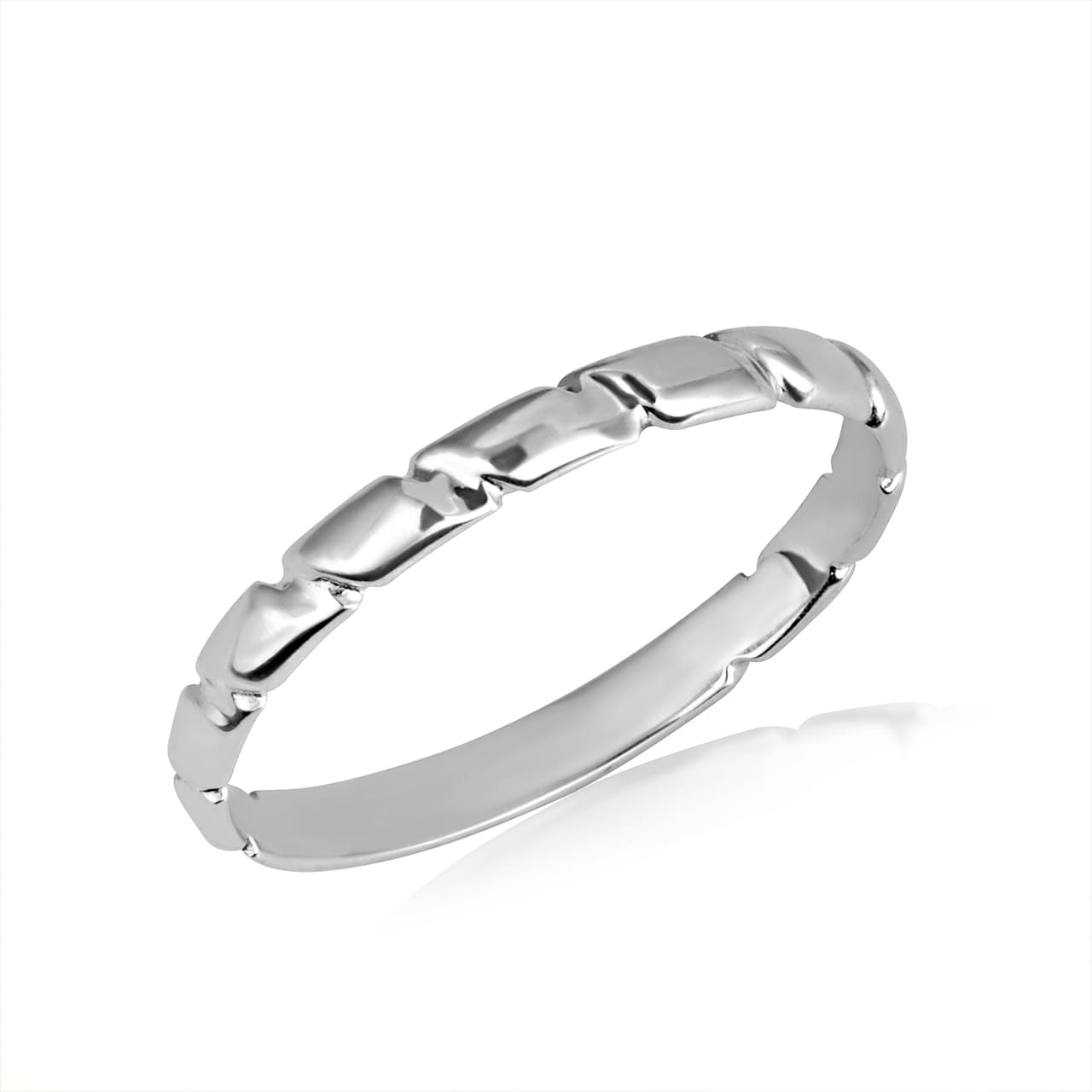 Gold Striped Band Ring, view 4