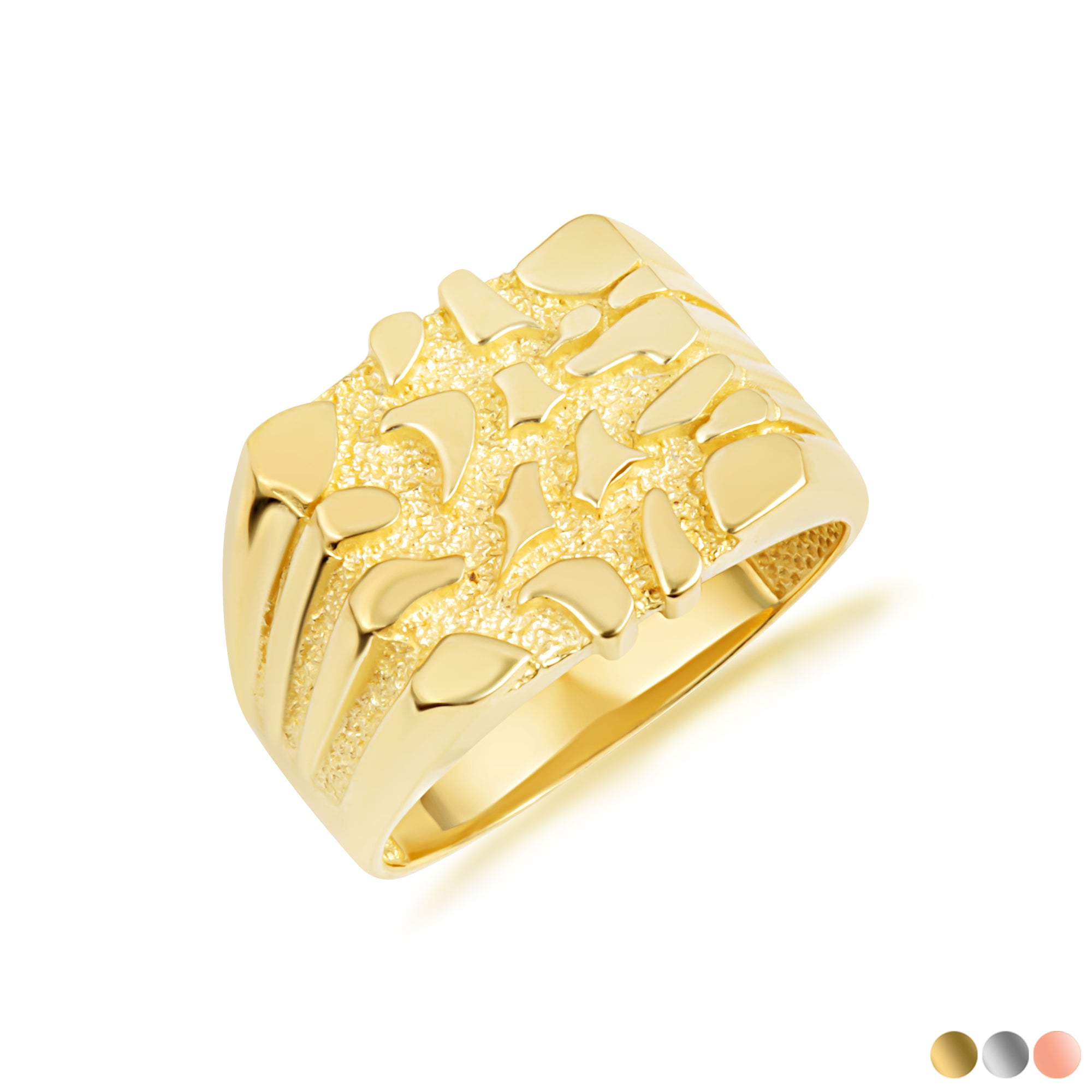 Gold Striped Nugget Ring