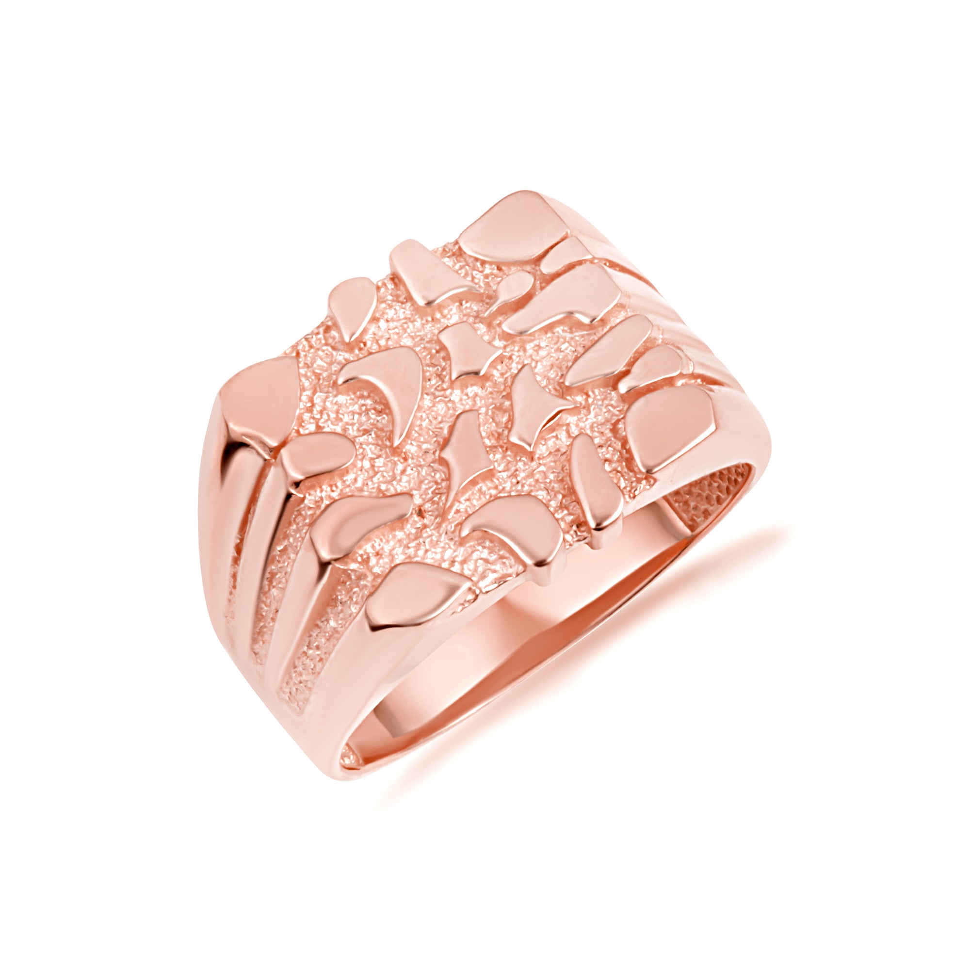 Gold Striped Nugget Ring, view 4