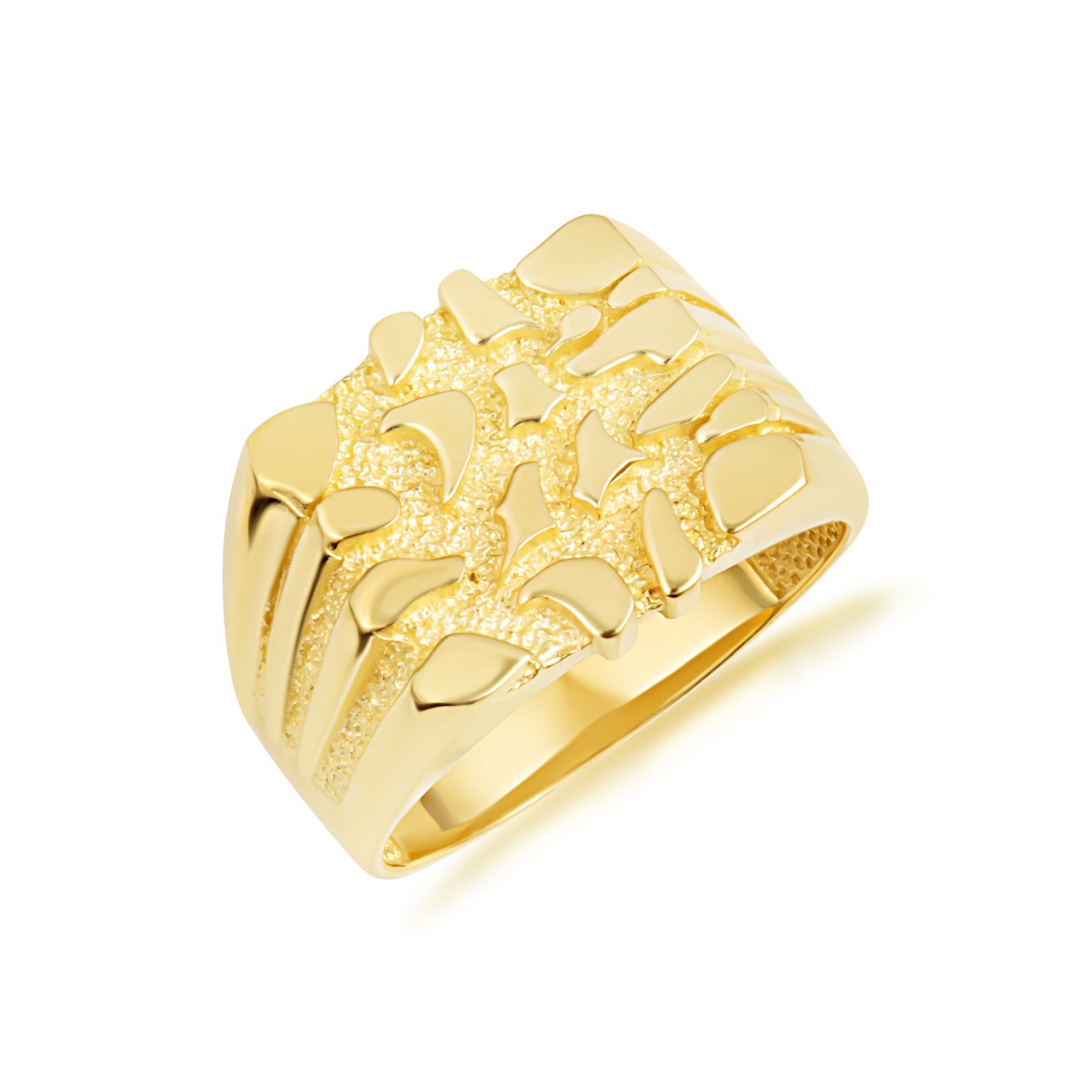 Gold Striped Nugget Ring, view 6