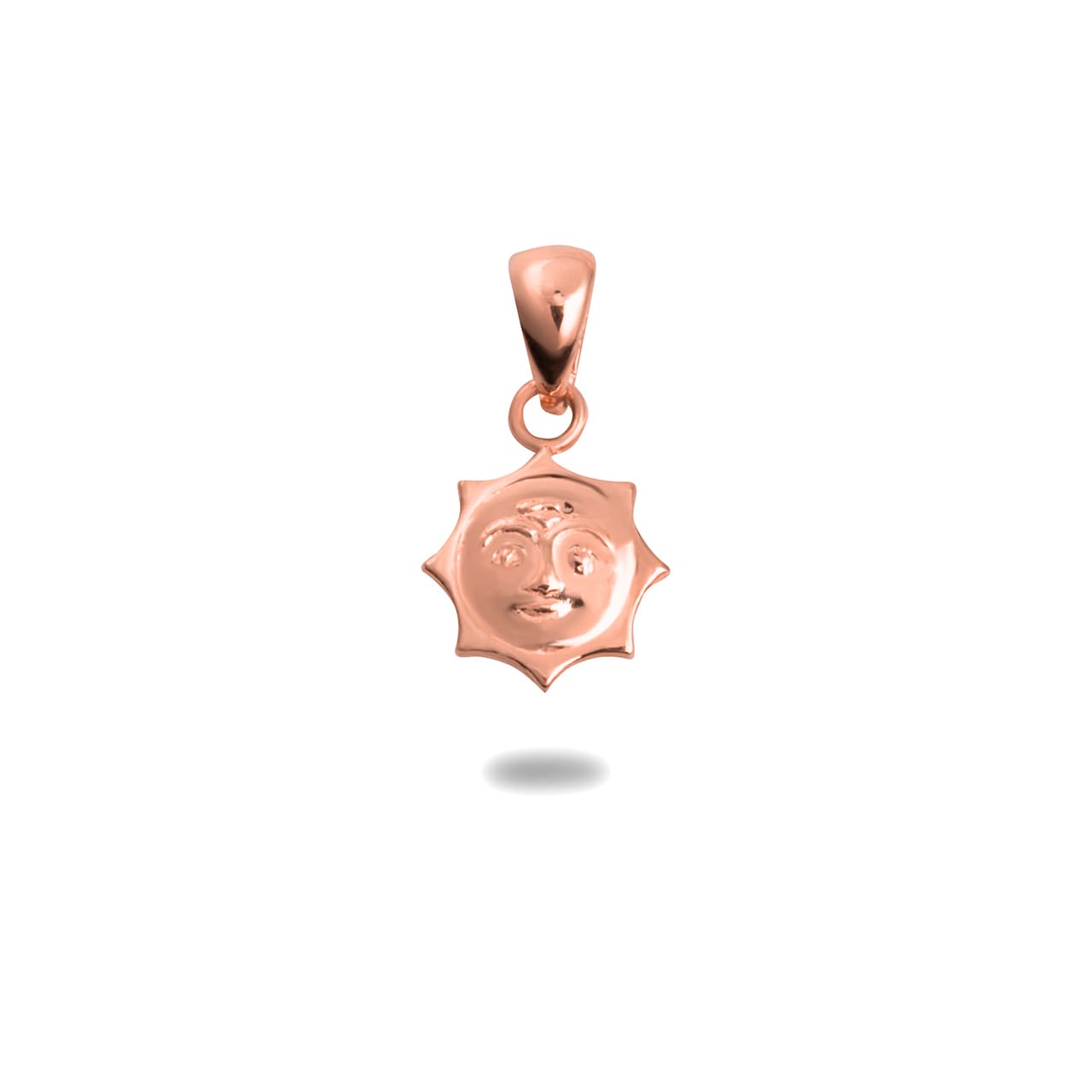 Gold Sun Face Pendant Necklace Stud Earrings Set, view 8