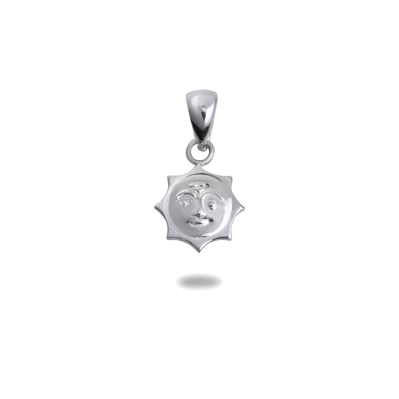 Gold Sun Face Pendant Necklace Stud Earrings Set, view 10
