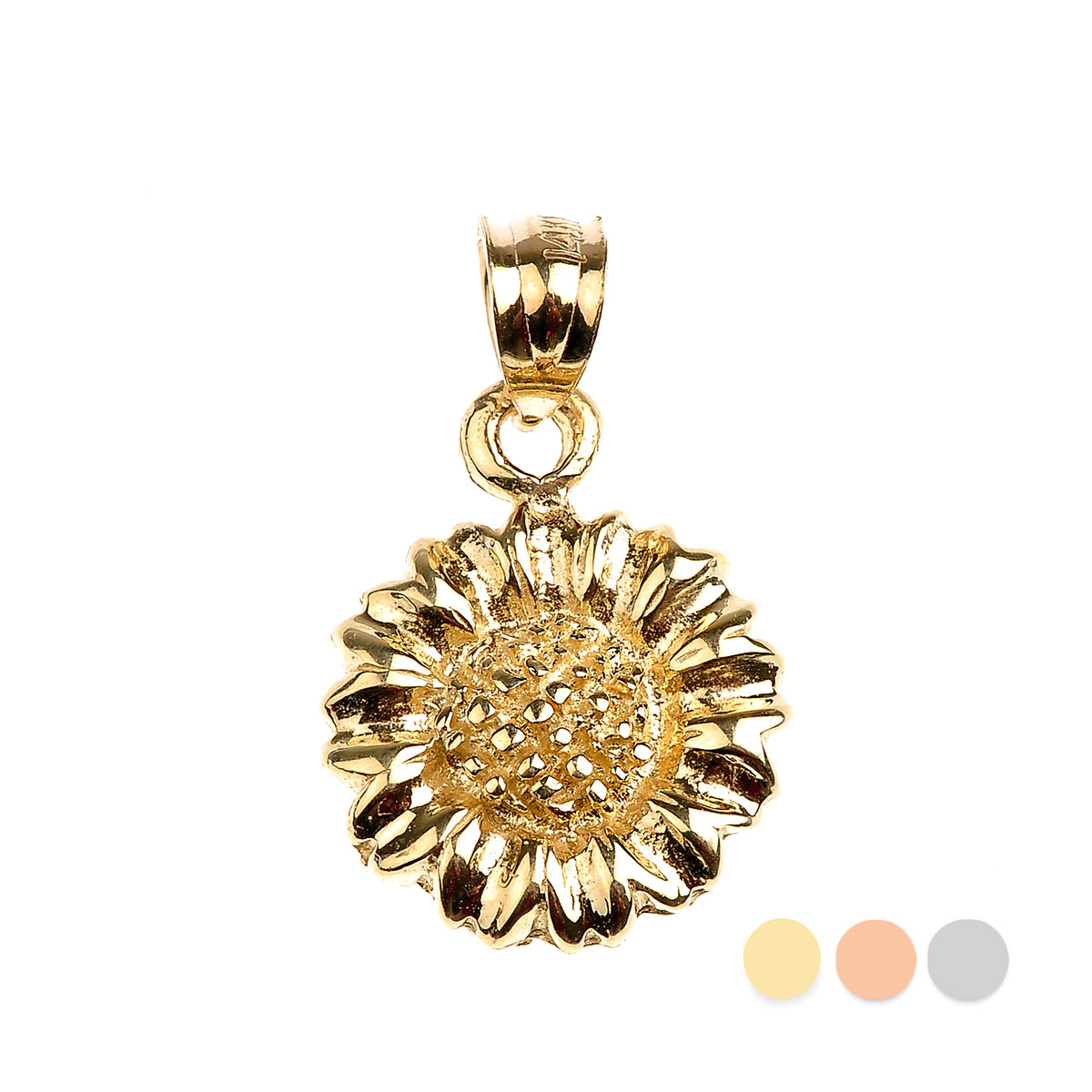 Gold Sunflower Pendant Necklace