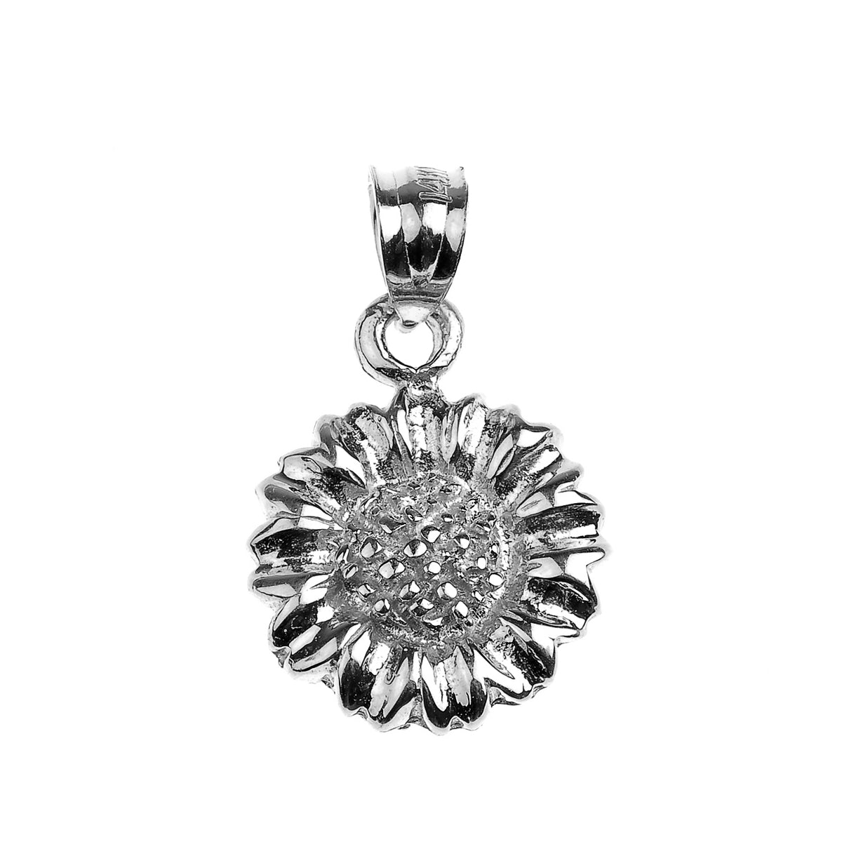 Gold Sunflower Pendant Necklace, view 3
