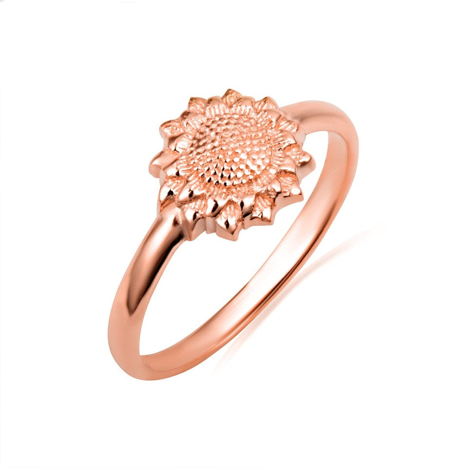 Gold Sunflower Ring, view 3