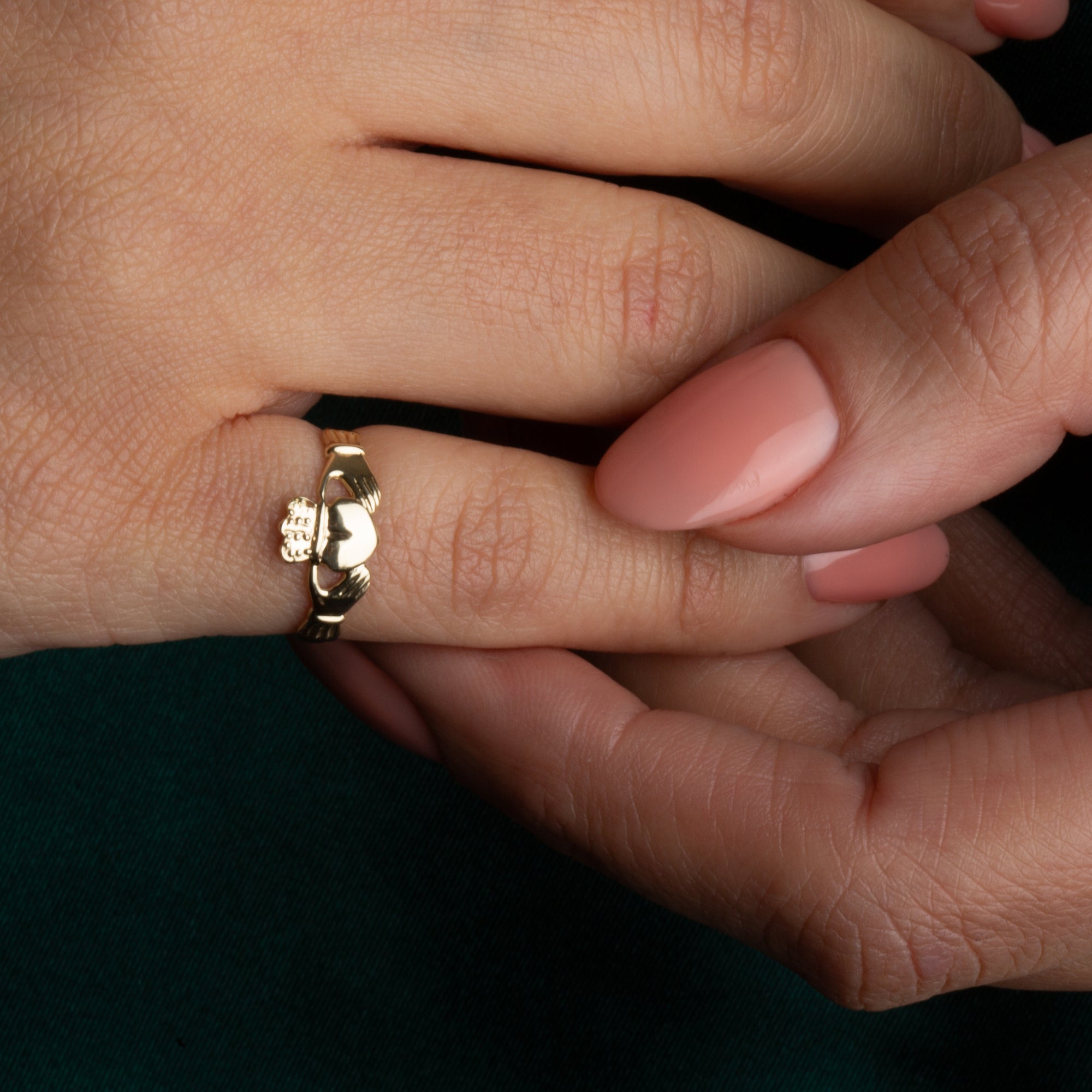 Gold Symbolic Claddagh Baby Ring, view 2