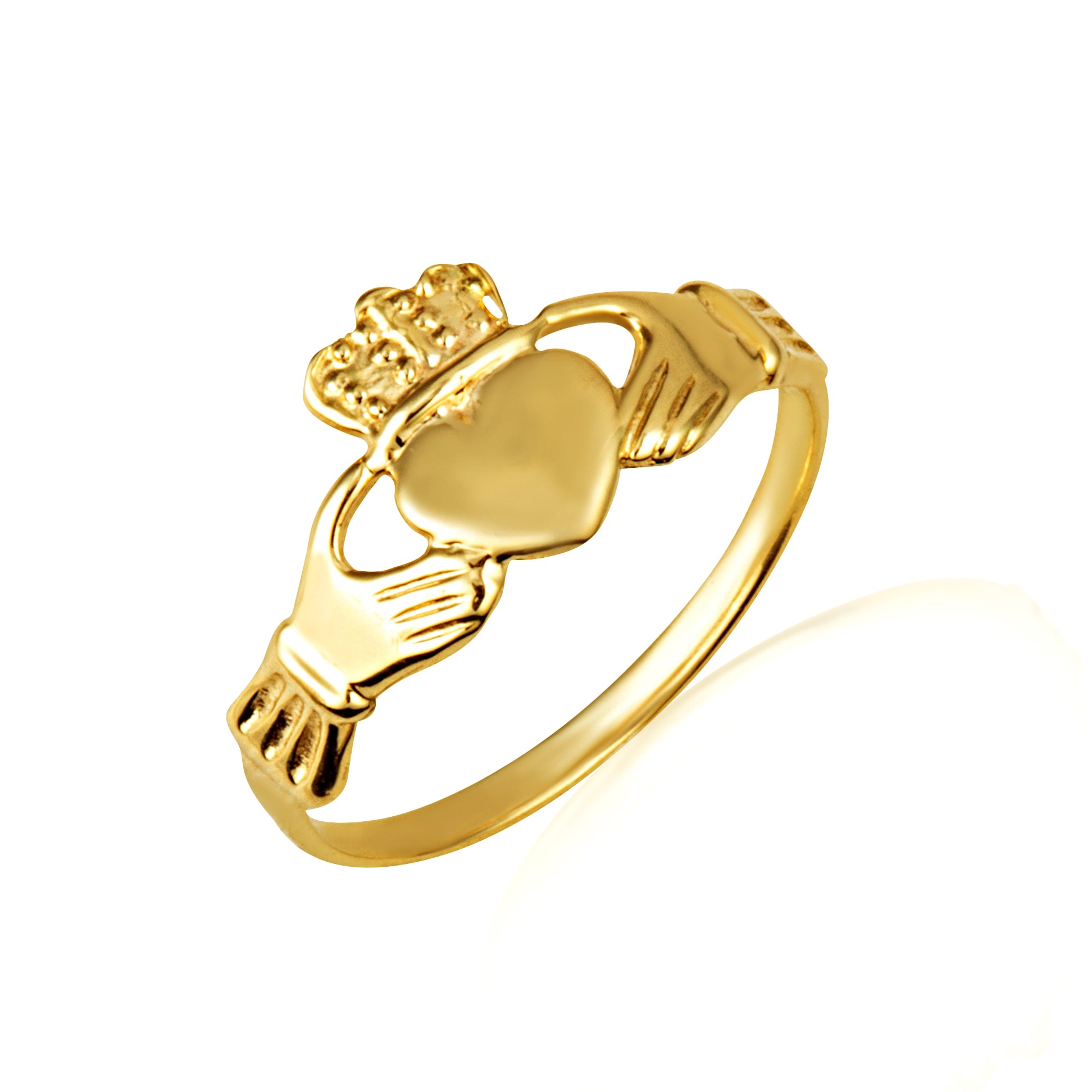 Gold Symbolic Claddagh Baby Ring, view 5