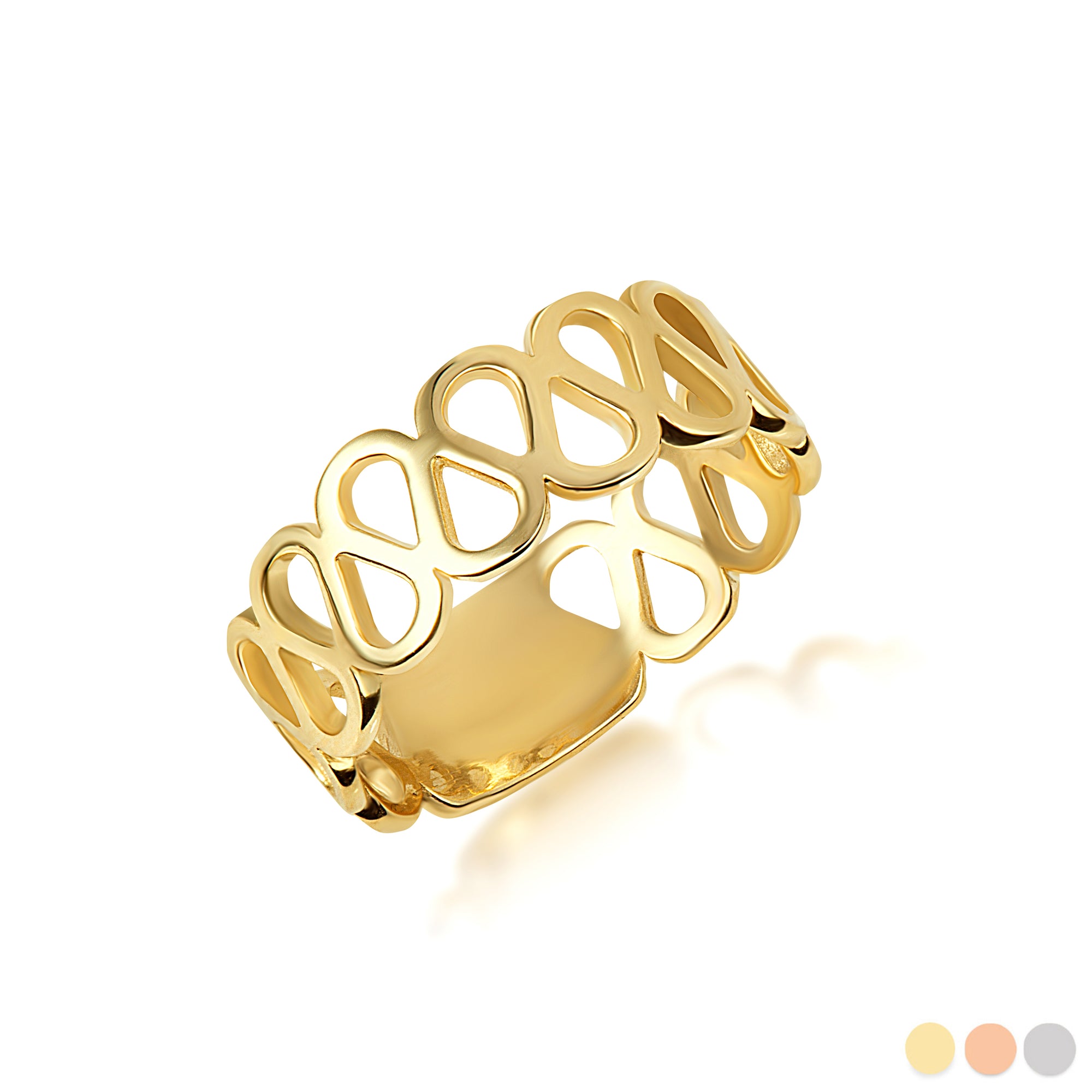 Gold Teardrop Pear Band Ring