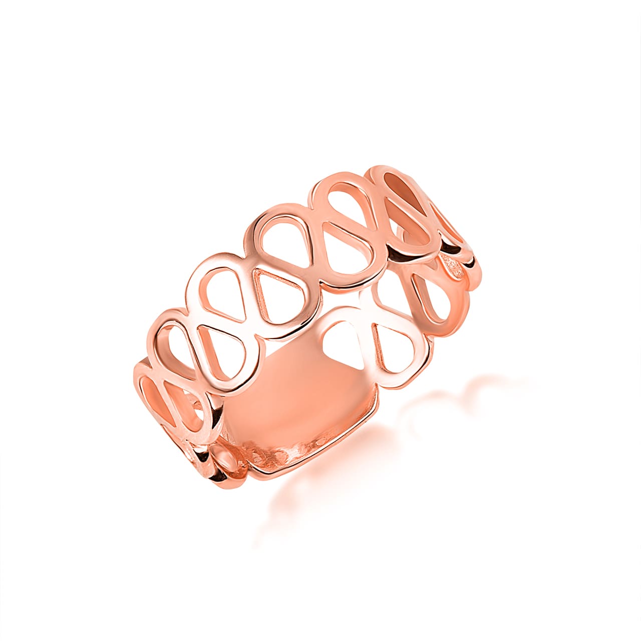 Gold Teardrop Pear Band Ring, view 4